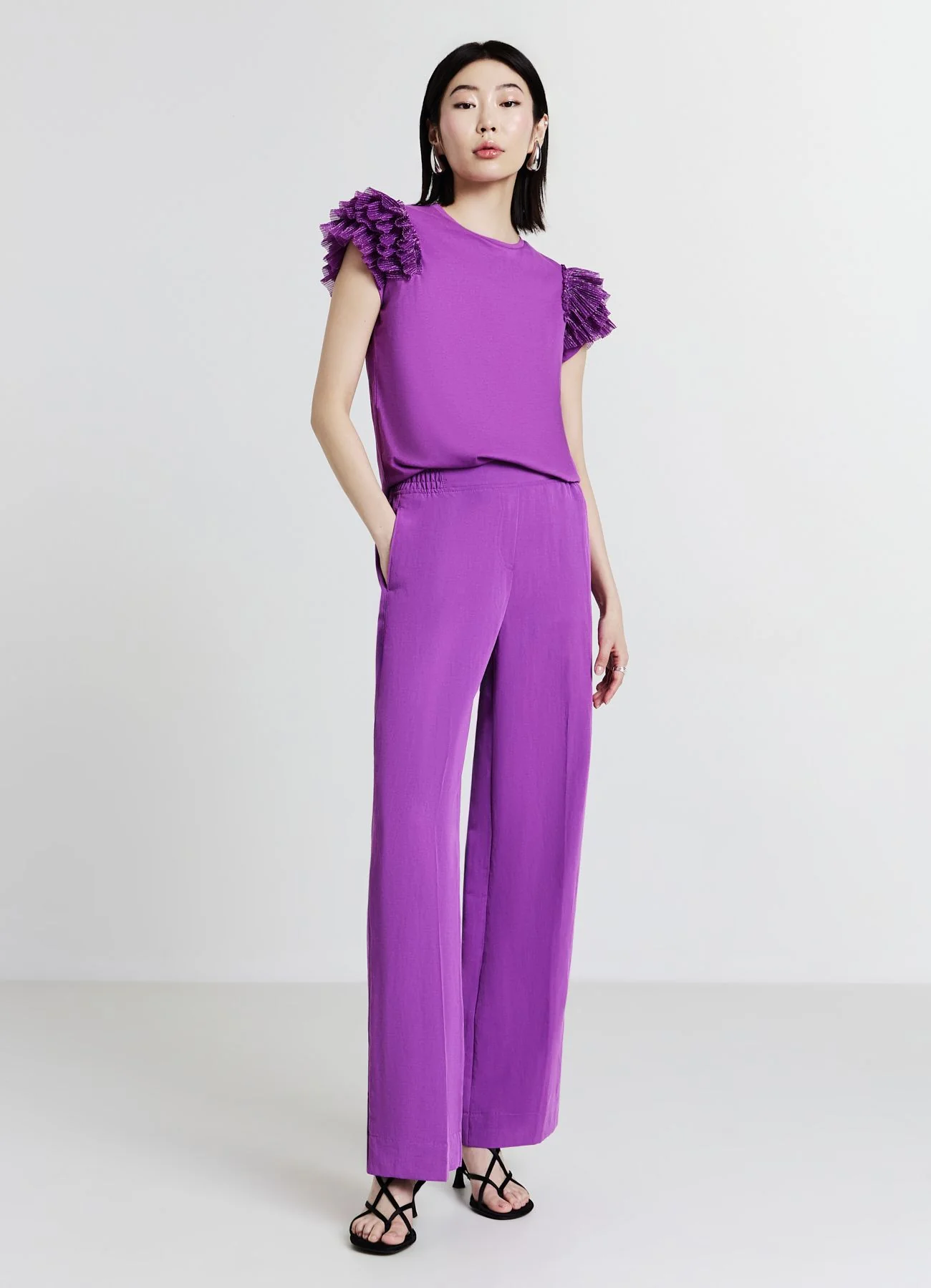 T-shirt maniche tulle