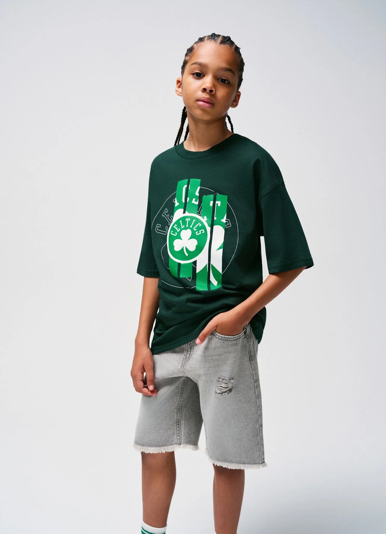 T-shirt over con stampa Celtics - Image 4