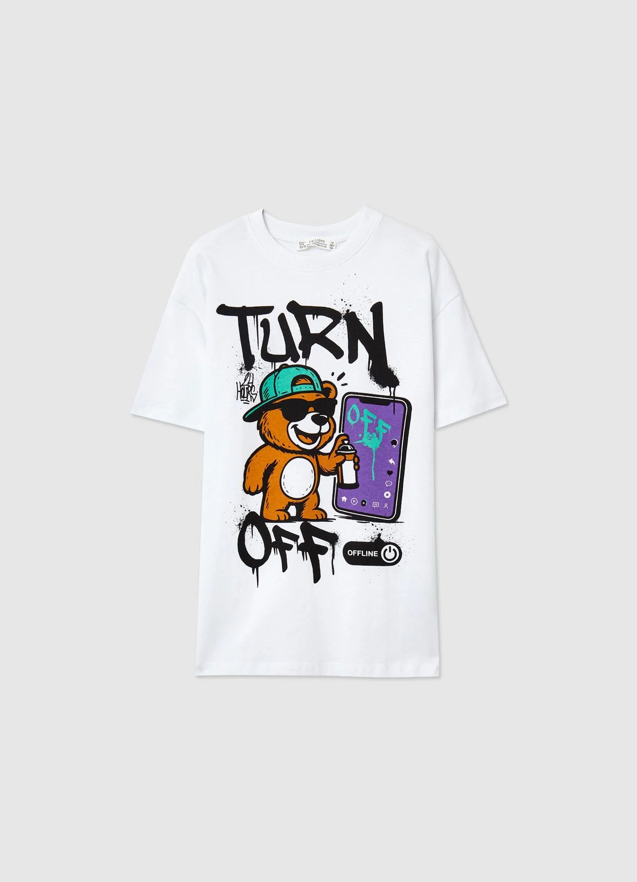 T-shirt over con stampa grafica - Image 5