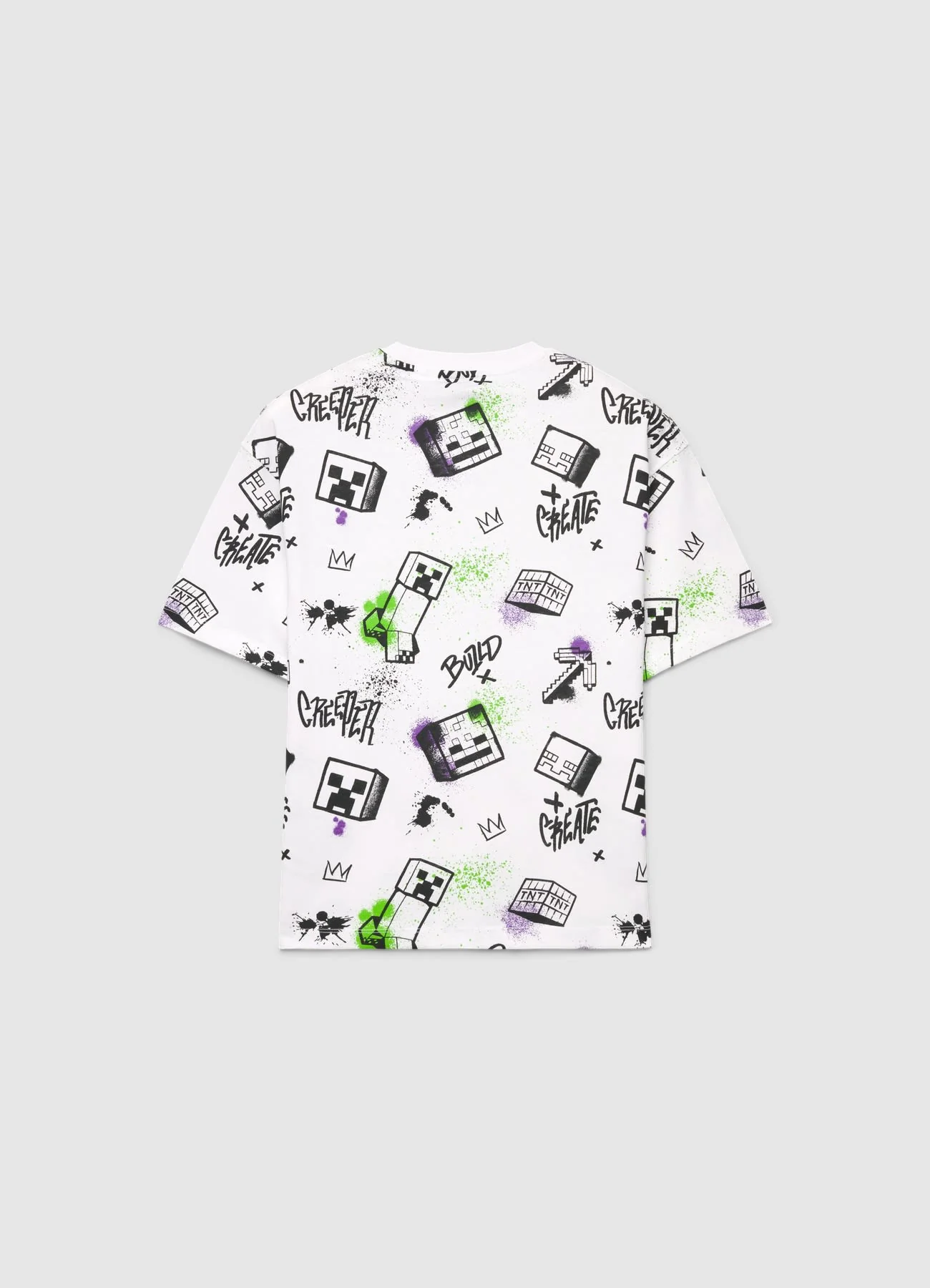 T-shirt over con stampa Minecraft