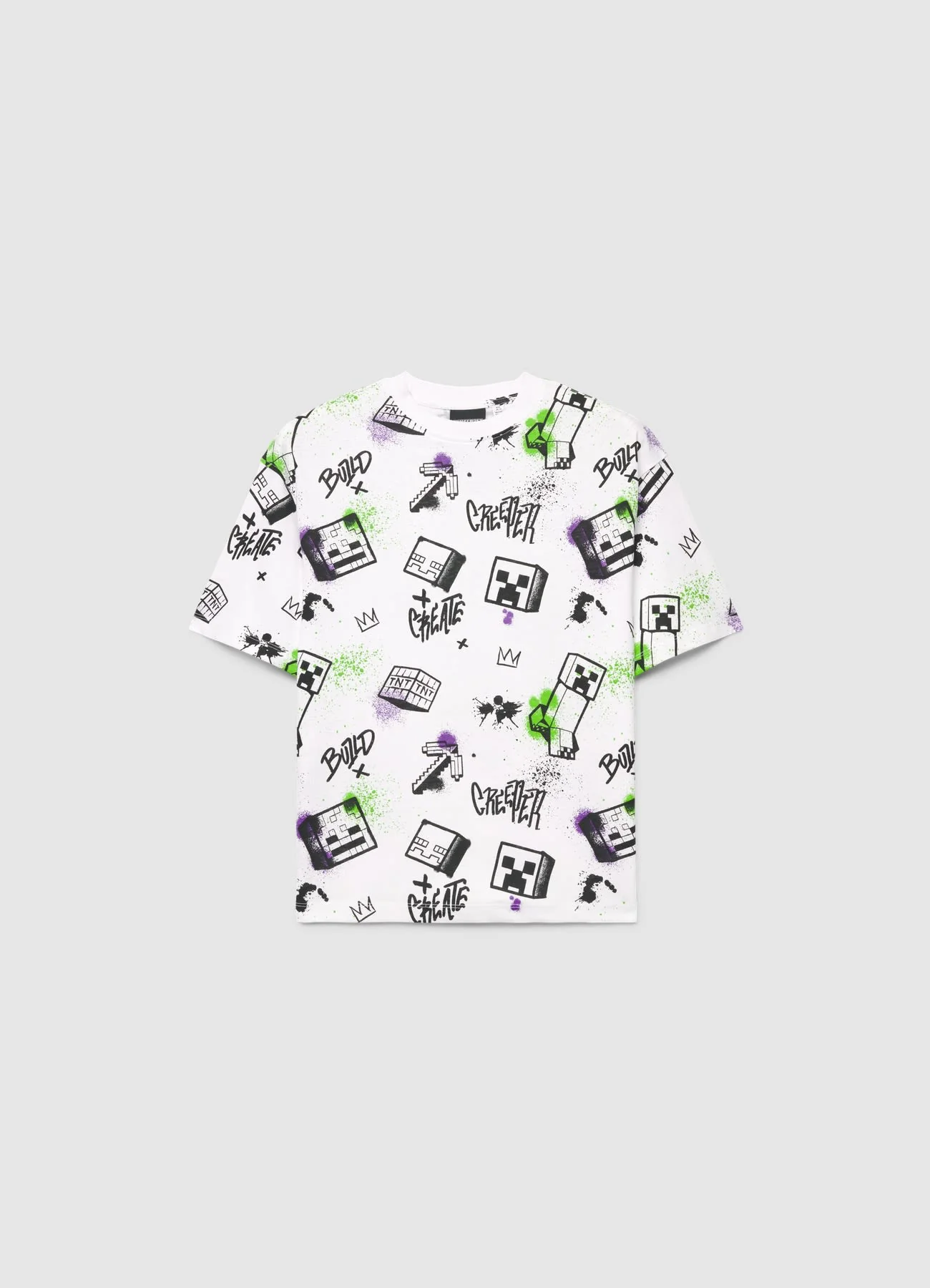 T-shirt over con stampa Minecraft - Image 2
