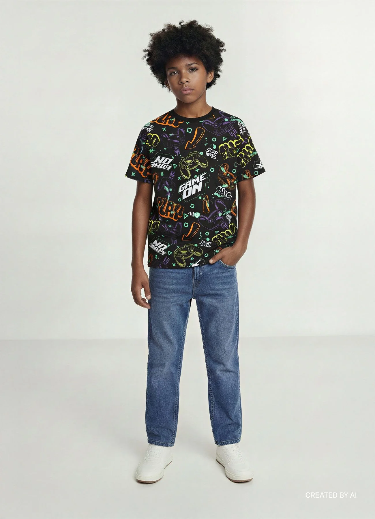 T-shirt over con stampa videogame