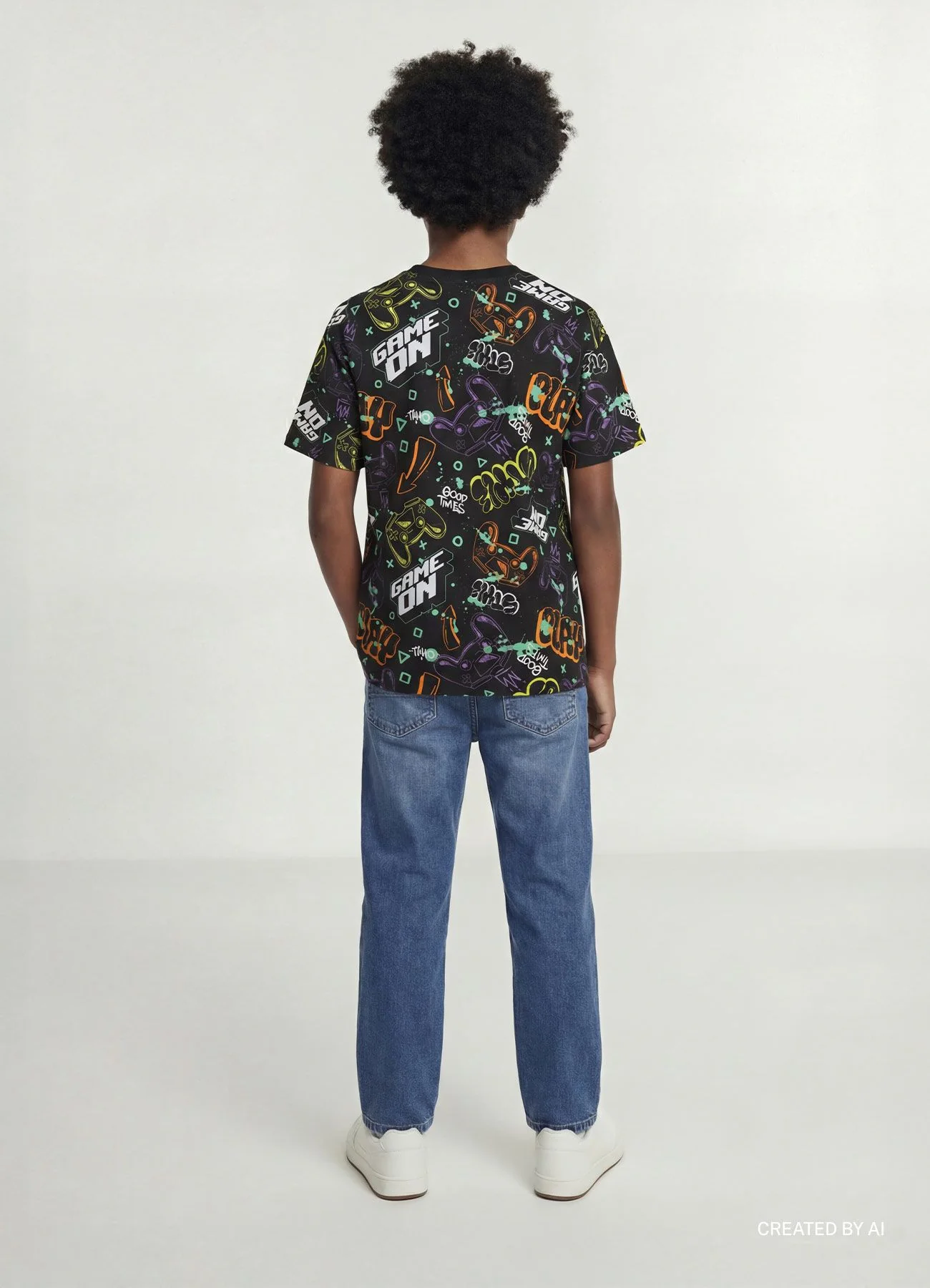 T-shirt over con stampa videogame - Image 2
