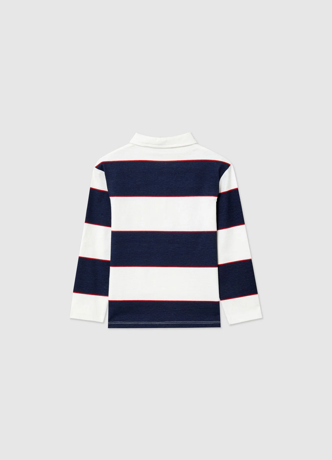 T-shirt polo a righe con scritta