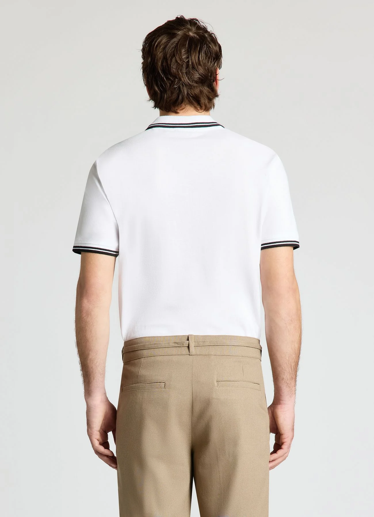 T-shirt polo con profili a righe - Image 3