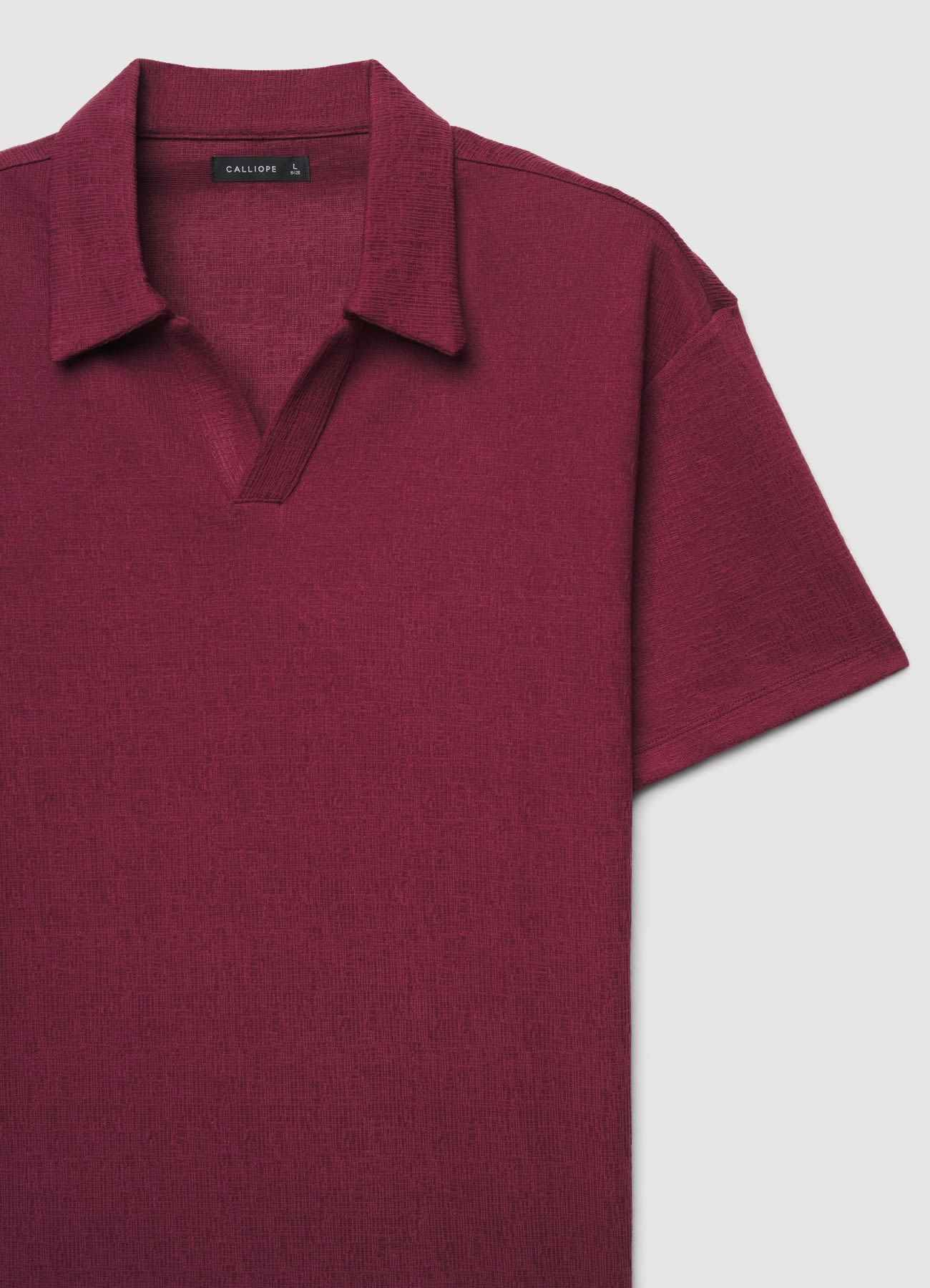 T-shirt polo goffrata a tinta unita - Image 4
