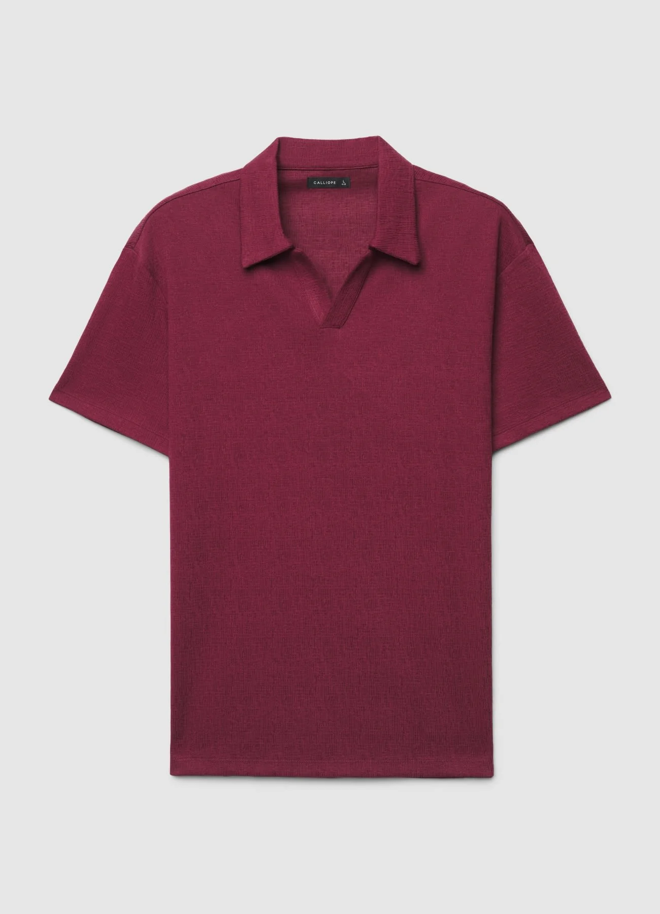T-shirt polo goffrata a tinta unita - Image 5