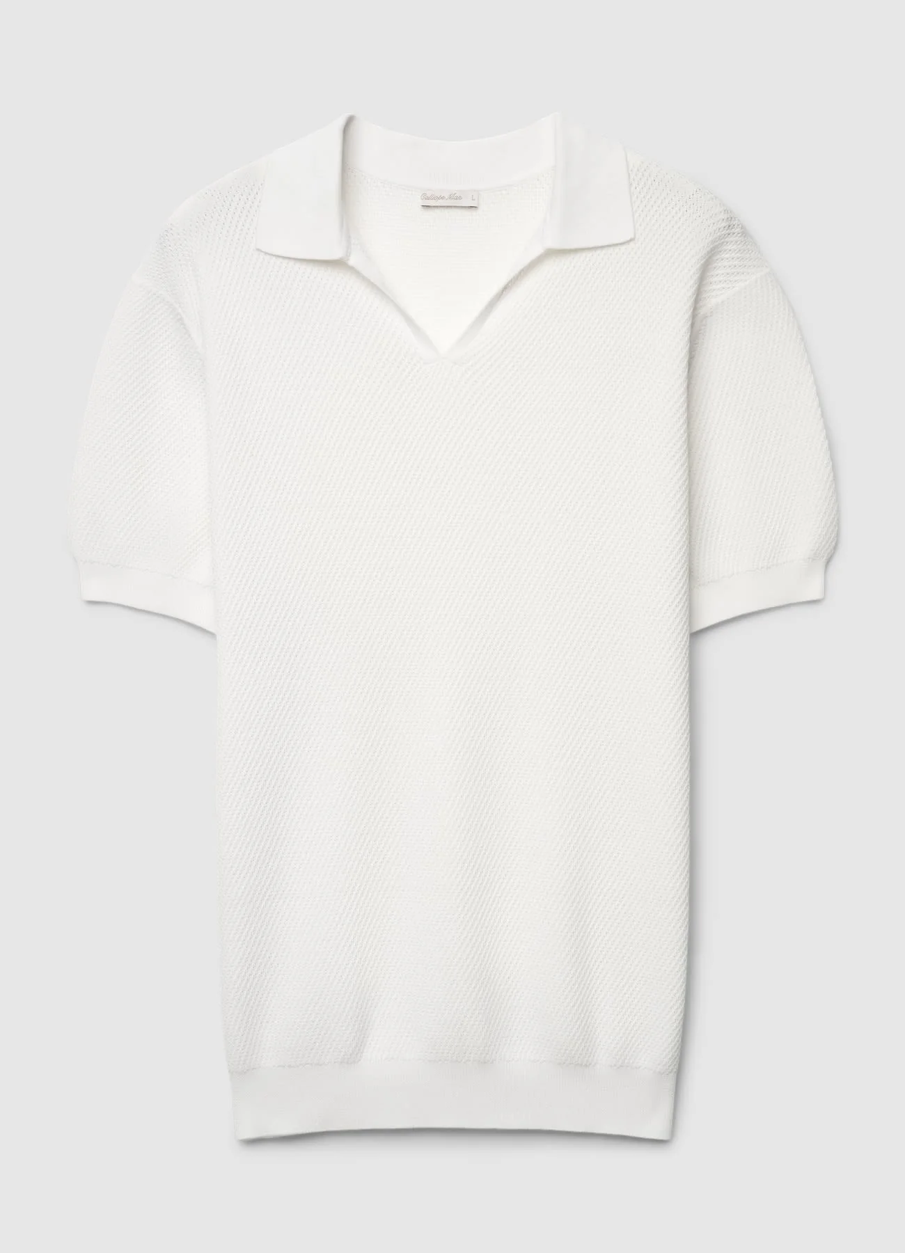 T-shirt polo in maglia a rilievo - Image 5