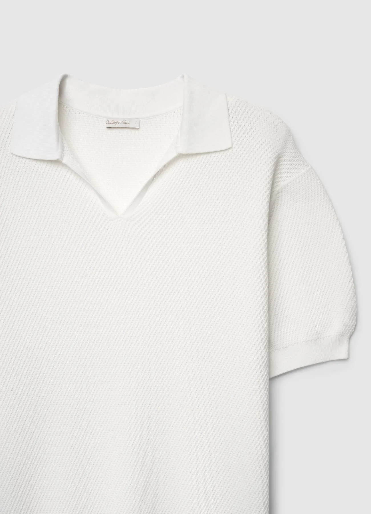 T-shirt polo in maglia a rilievo - Image 6