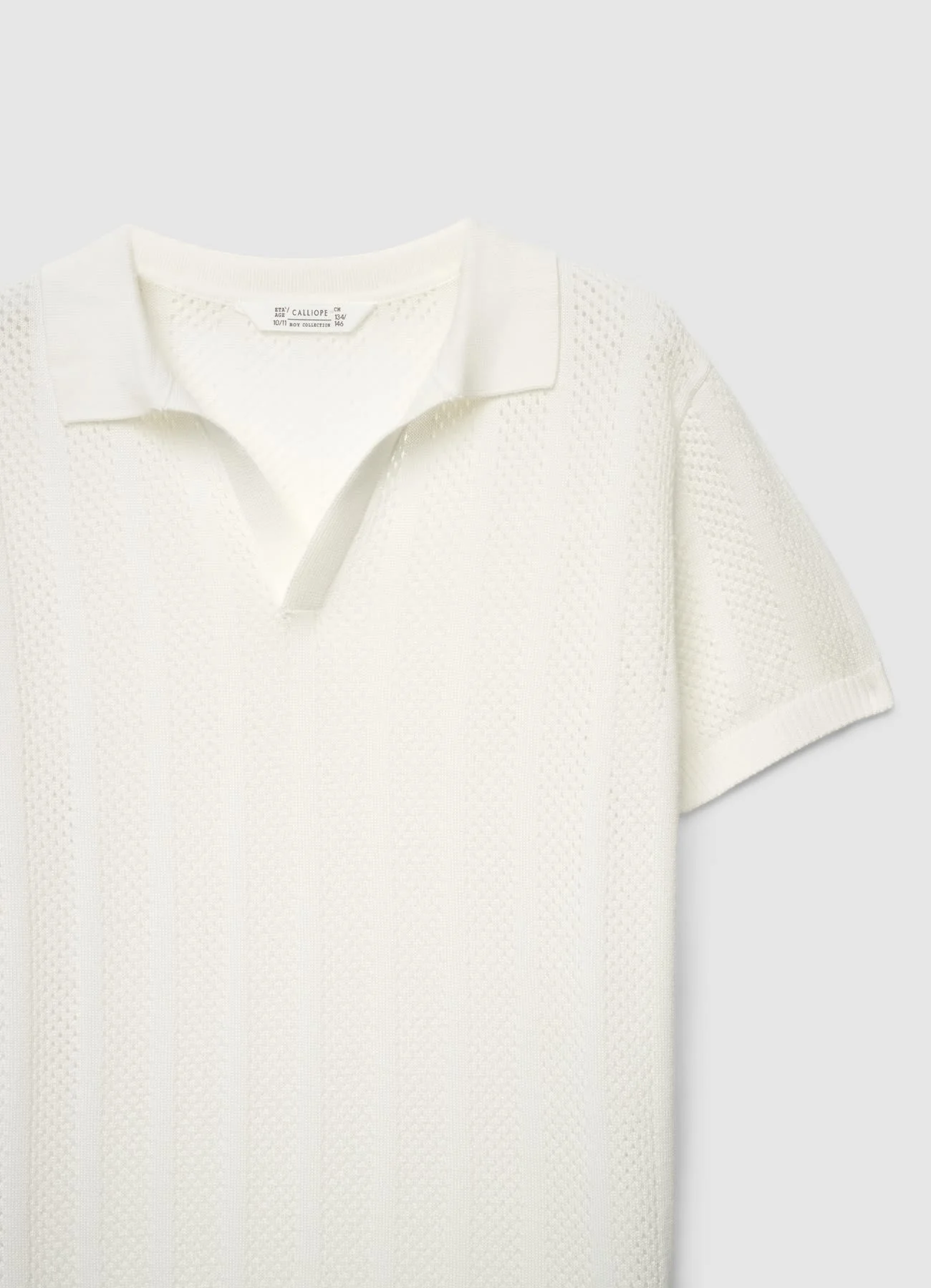 T-shirt polo in maglia traforata