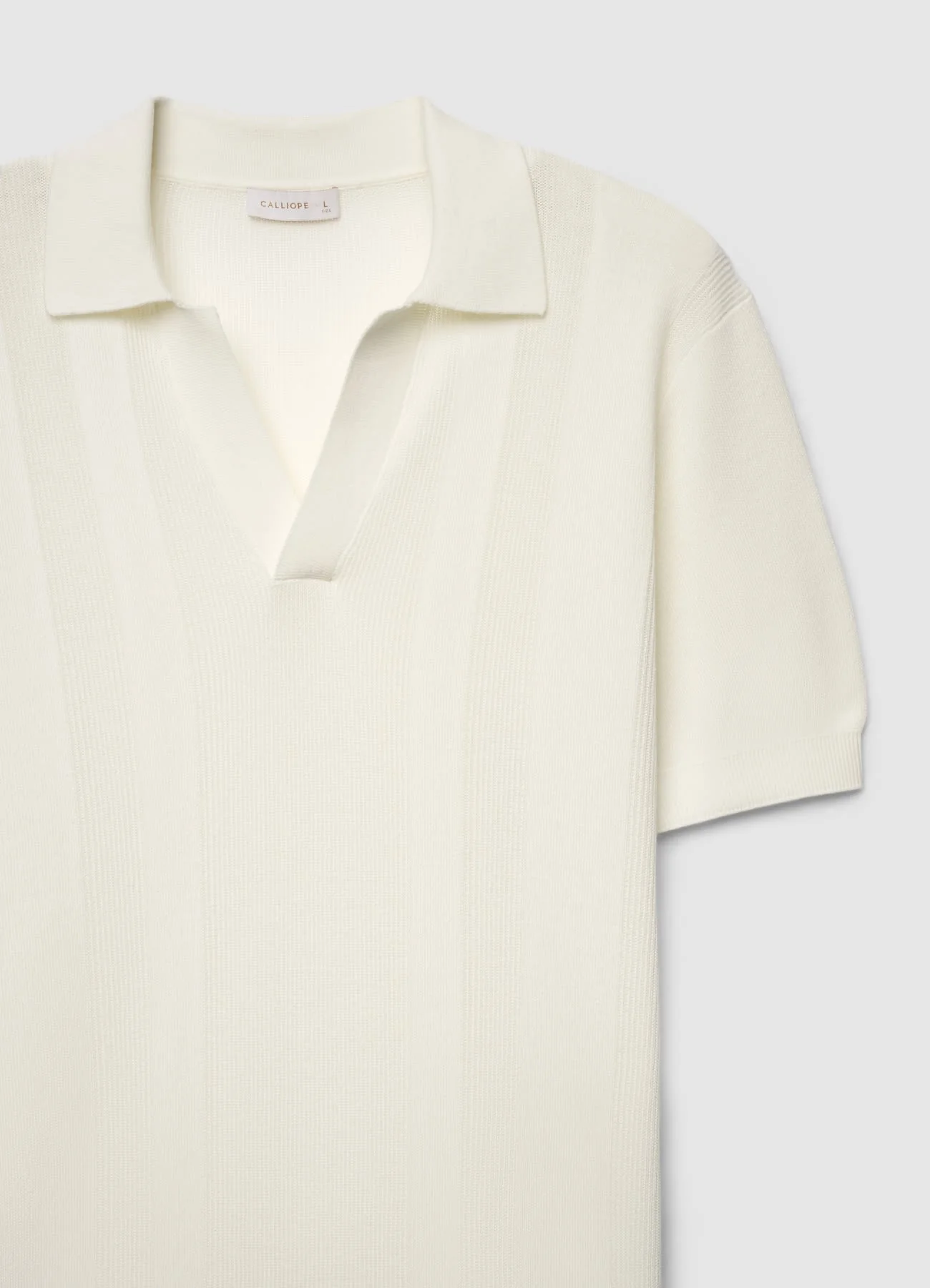 T-shirt polo tessuto operato in cotone - Image 5