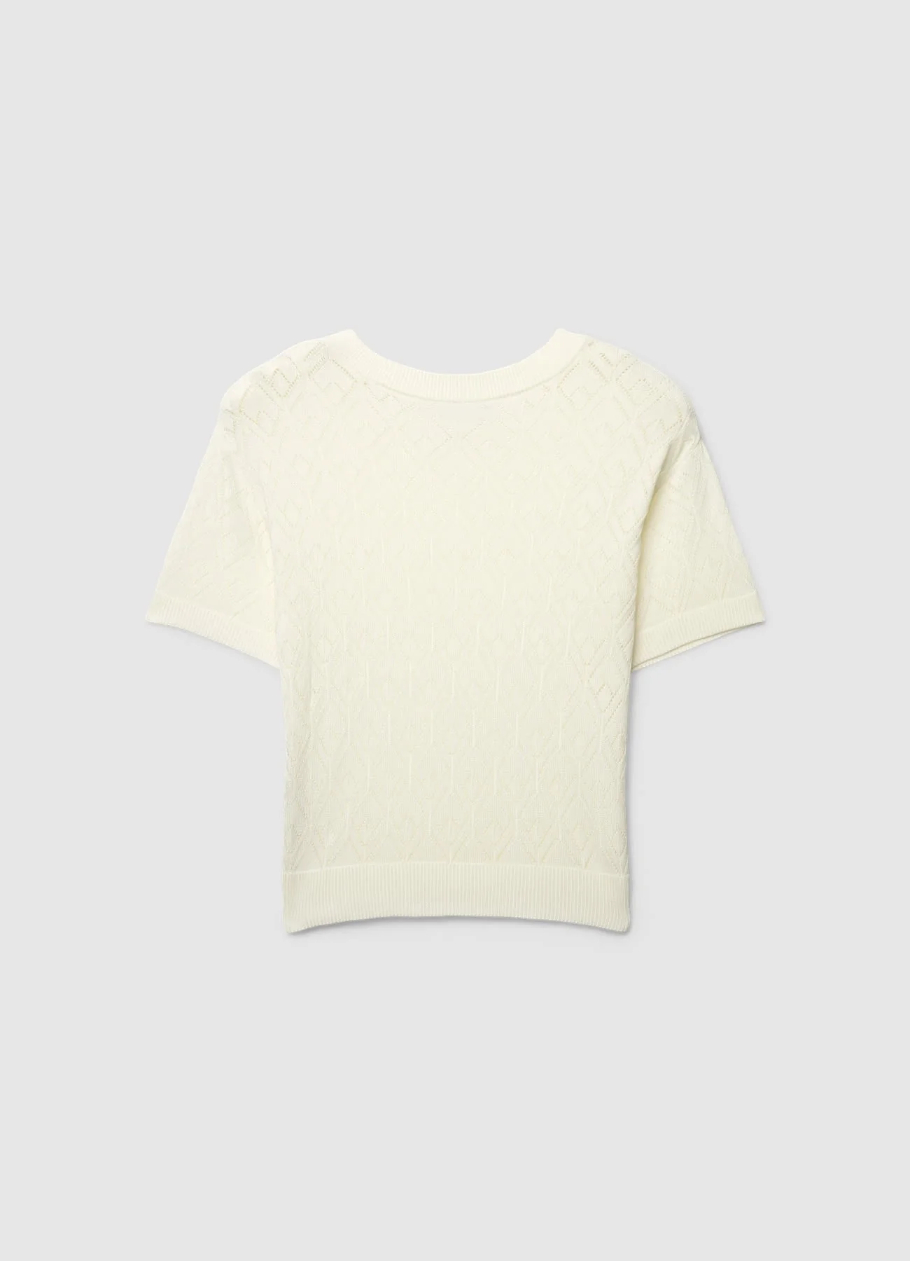 T-shirt punto traforato a tinta unita - Image 4