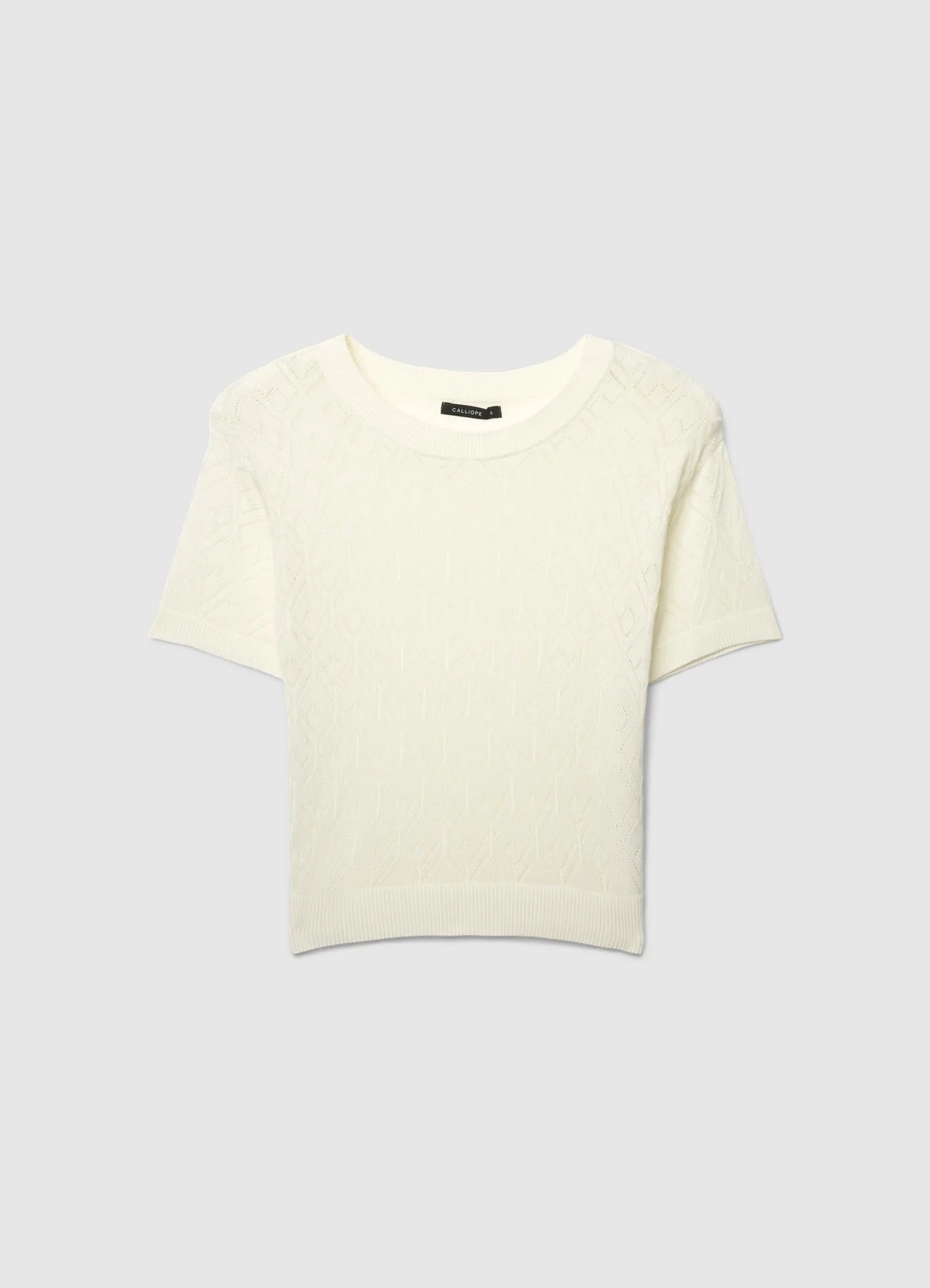 T-shirt punto traforato a tinta unita - Image 5