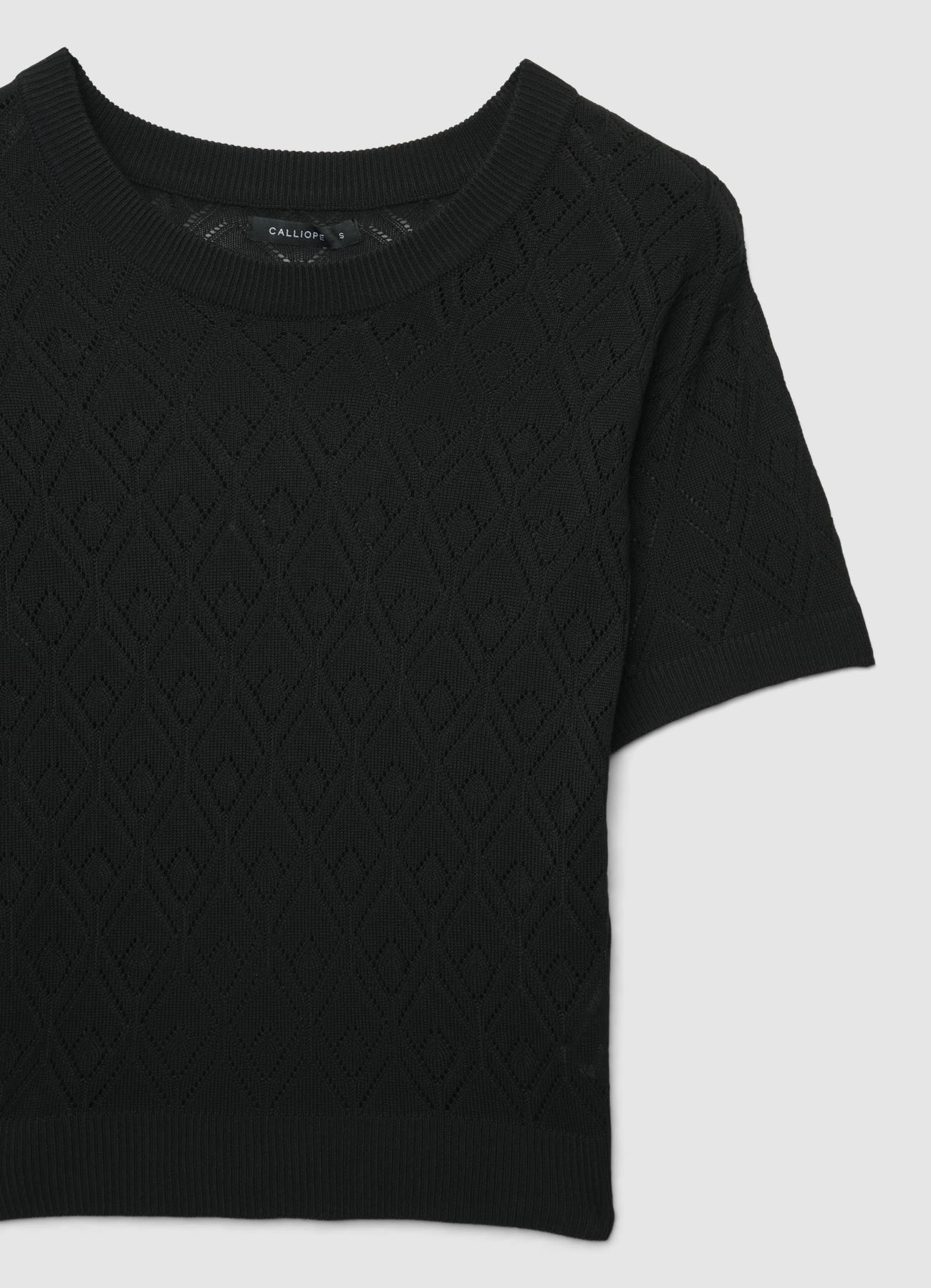 T-shirt punto traforato a tinta unita - Image 4