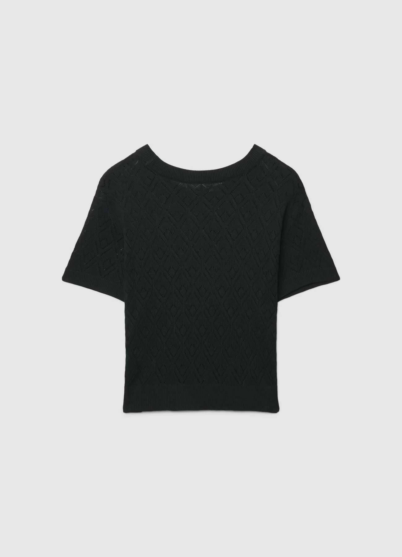 T-shirt punto traforato a tinta unita - Image 5