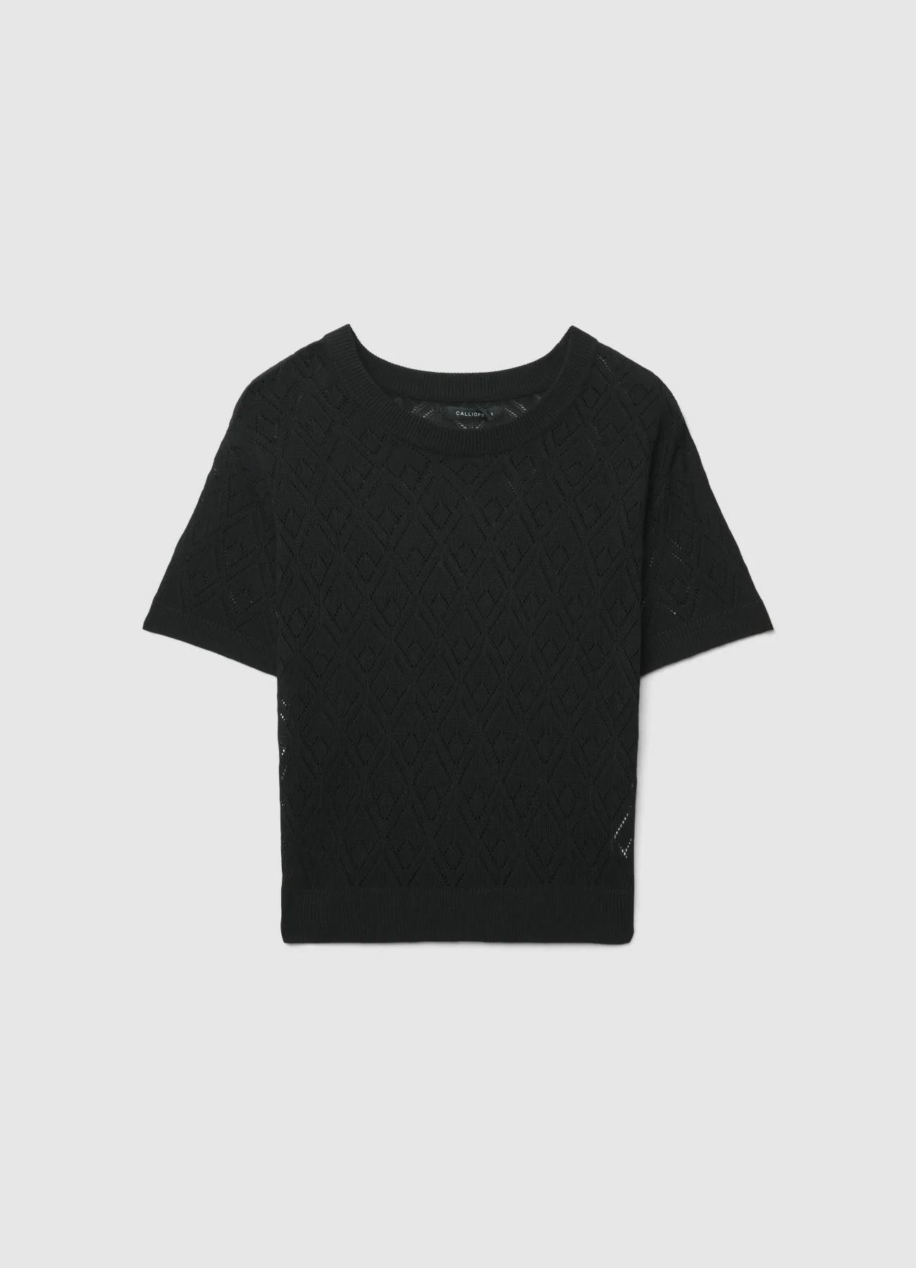 T-shirt punto traforato a tinta unita - Image 6