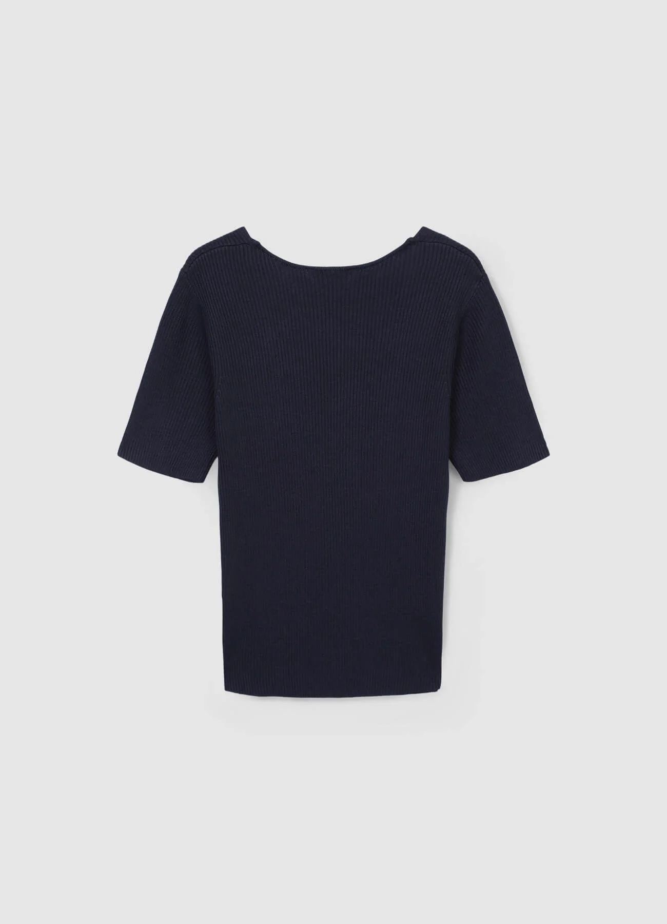 T-shirt scollo V a costine - Image 5