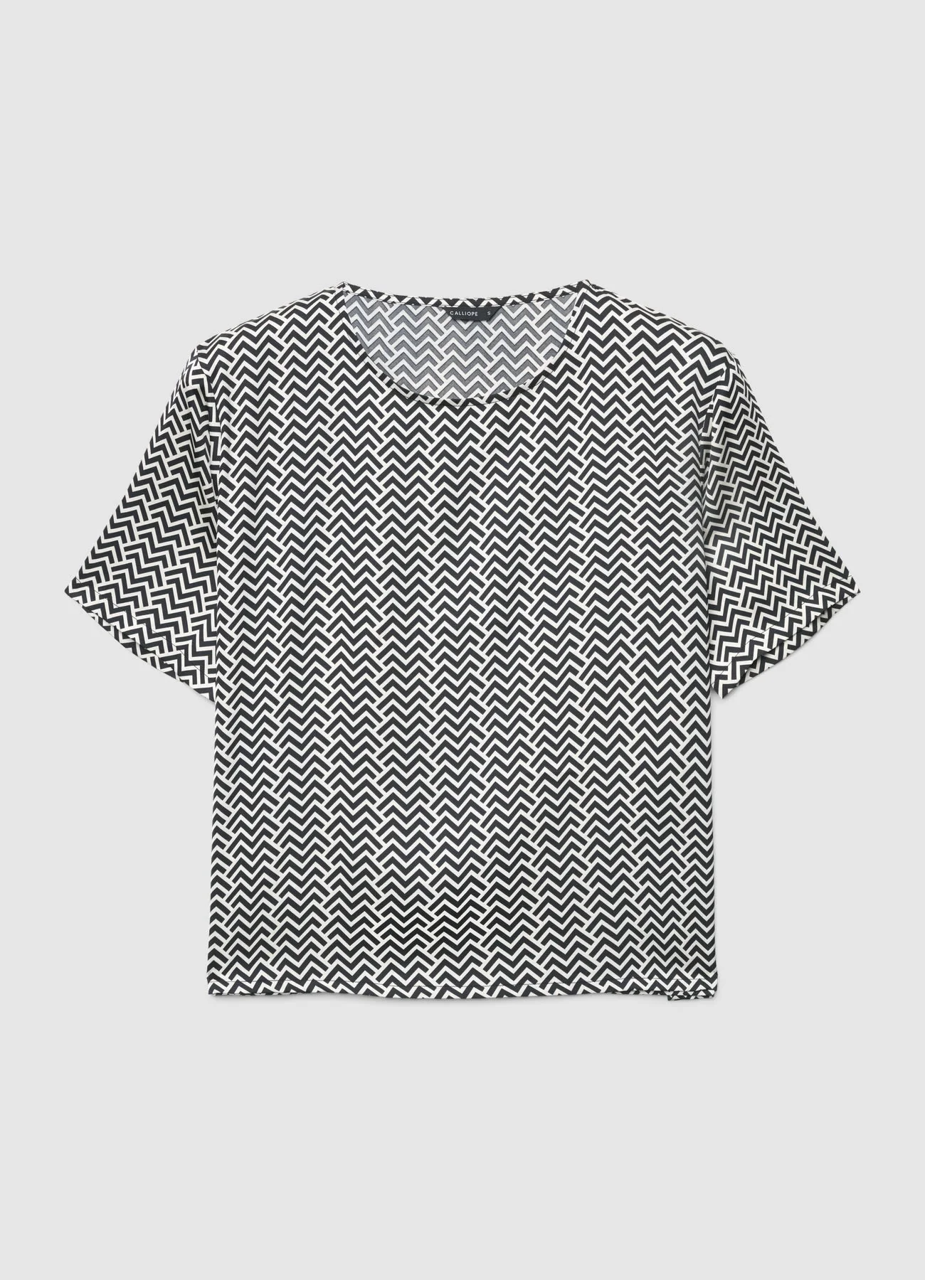 T-shirt simil satin stampa chevronne - Image 4