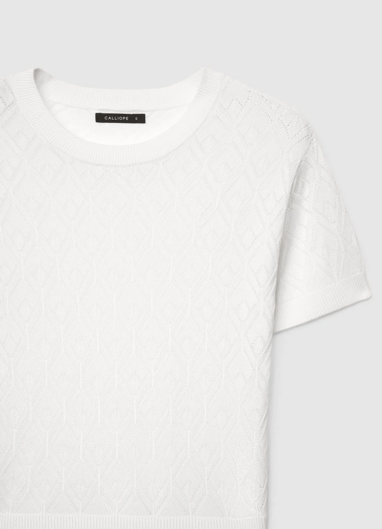 T-shirt tessuto pointelle tinta unita - Image 6