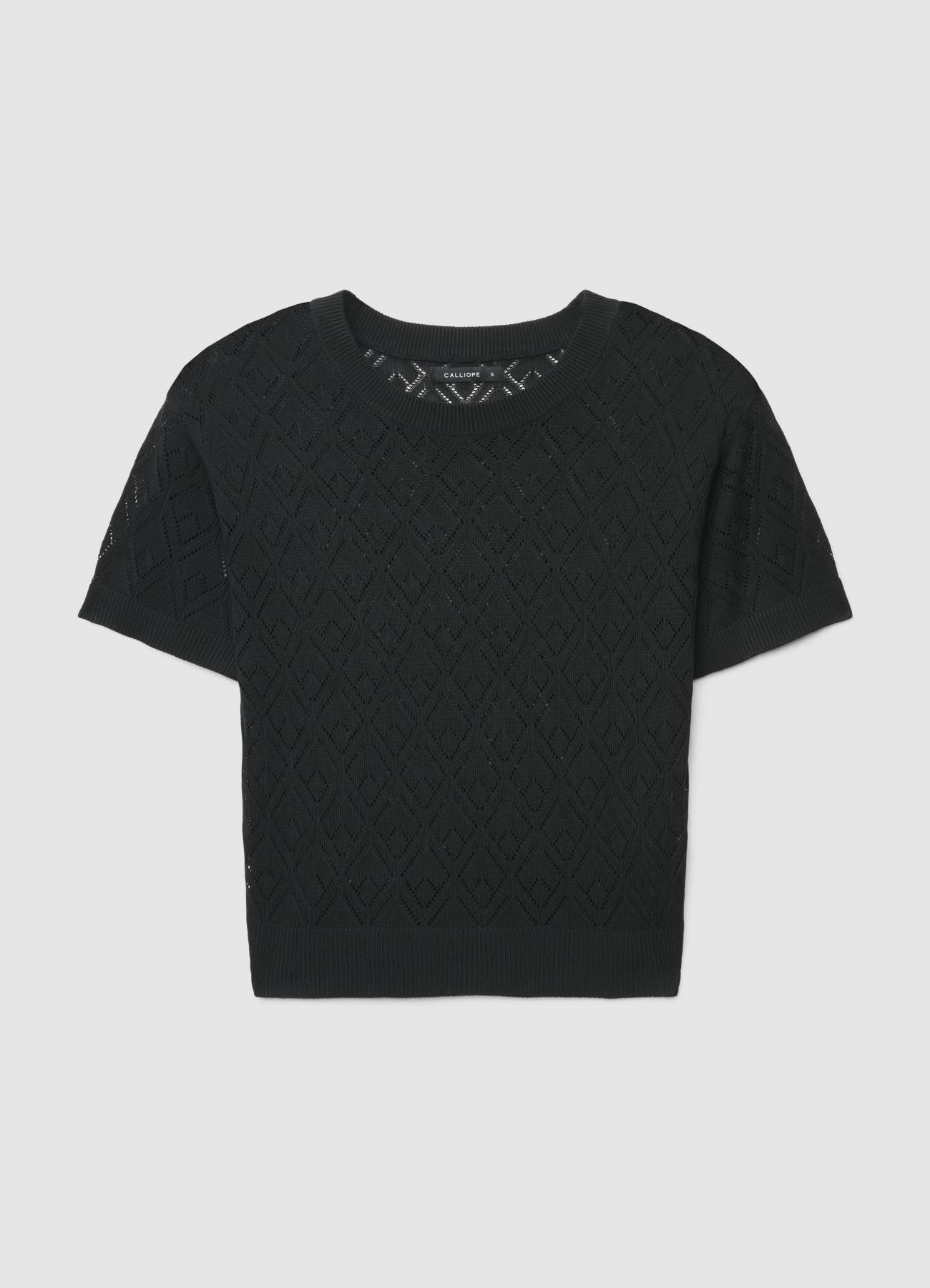 T-shirt tessuto pointelle tinta unita - Image 6