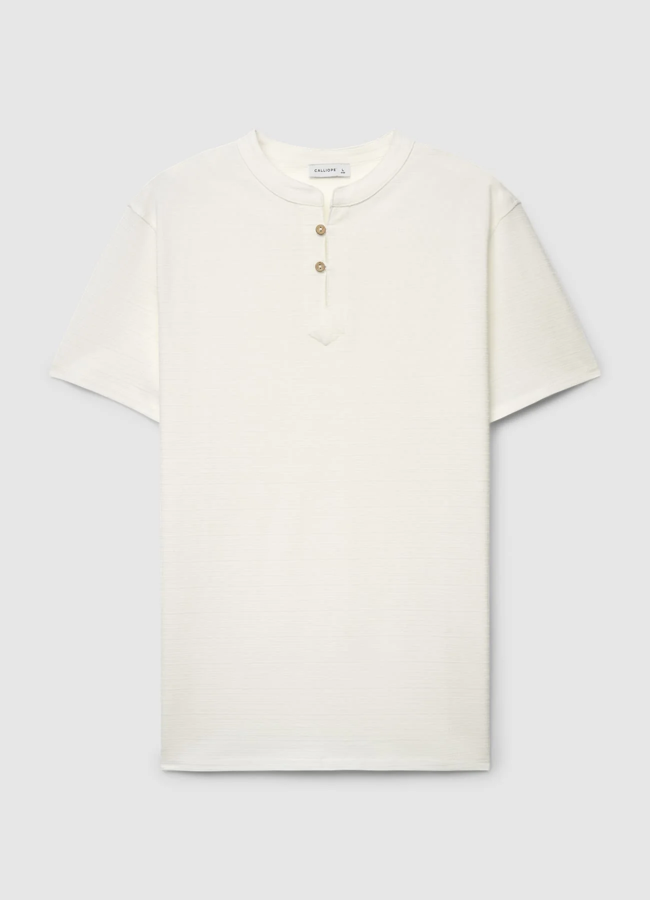 T-shirt tinta unita con collo serafino - Image 5