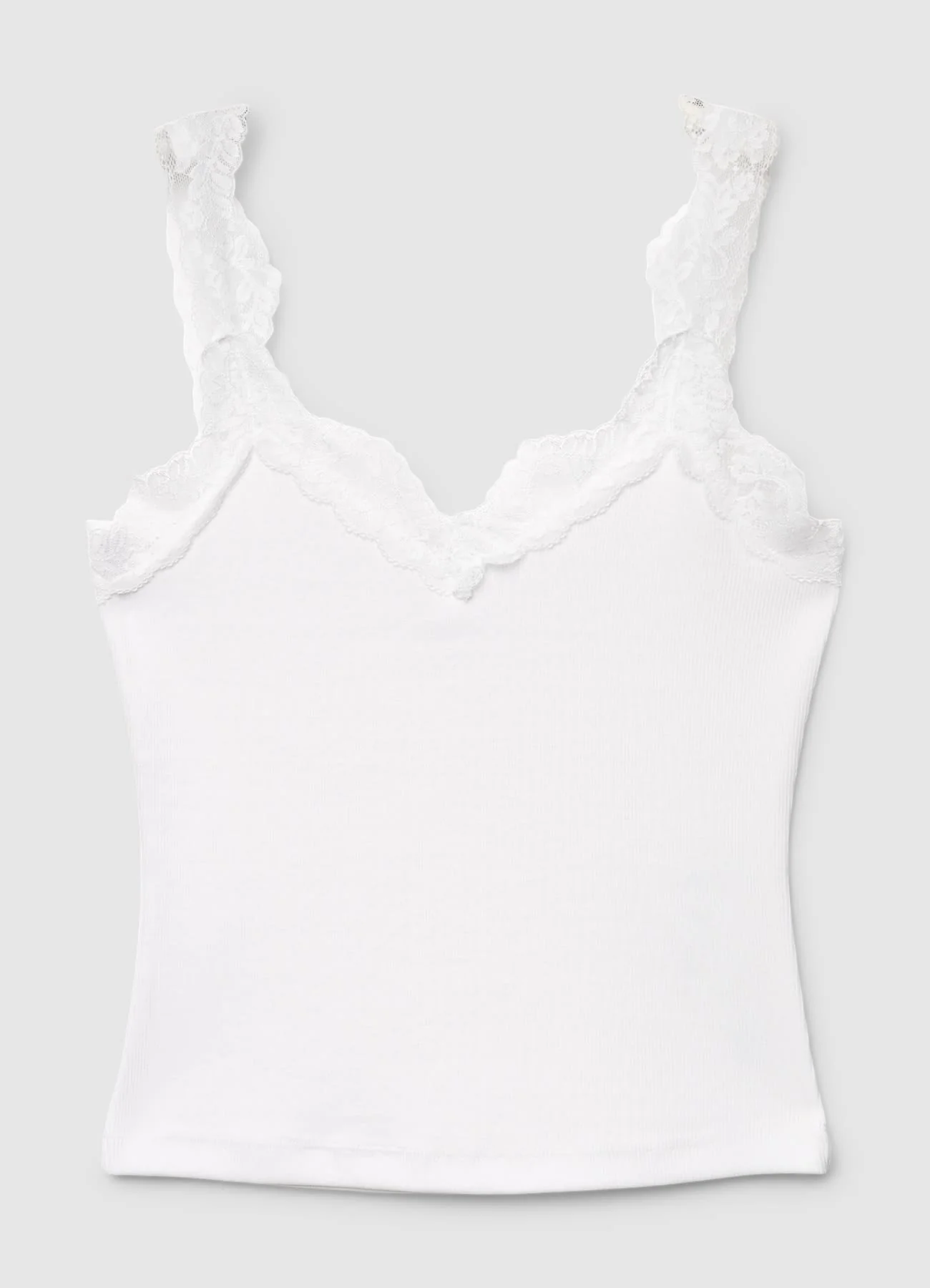 Top a costine con scollo in pizzo - Image 4