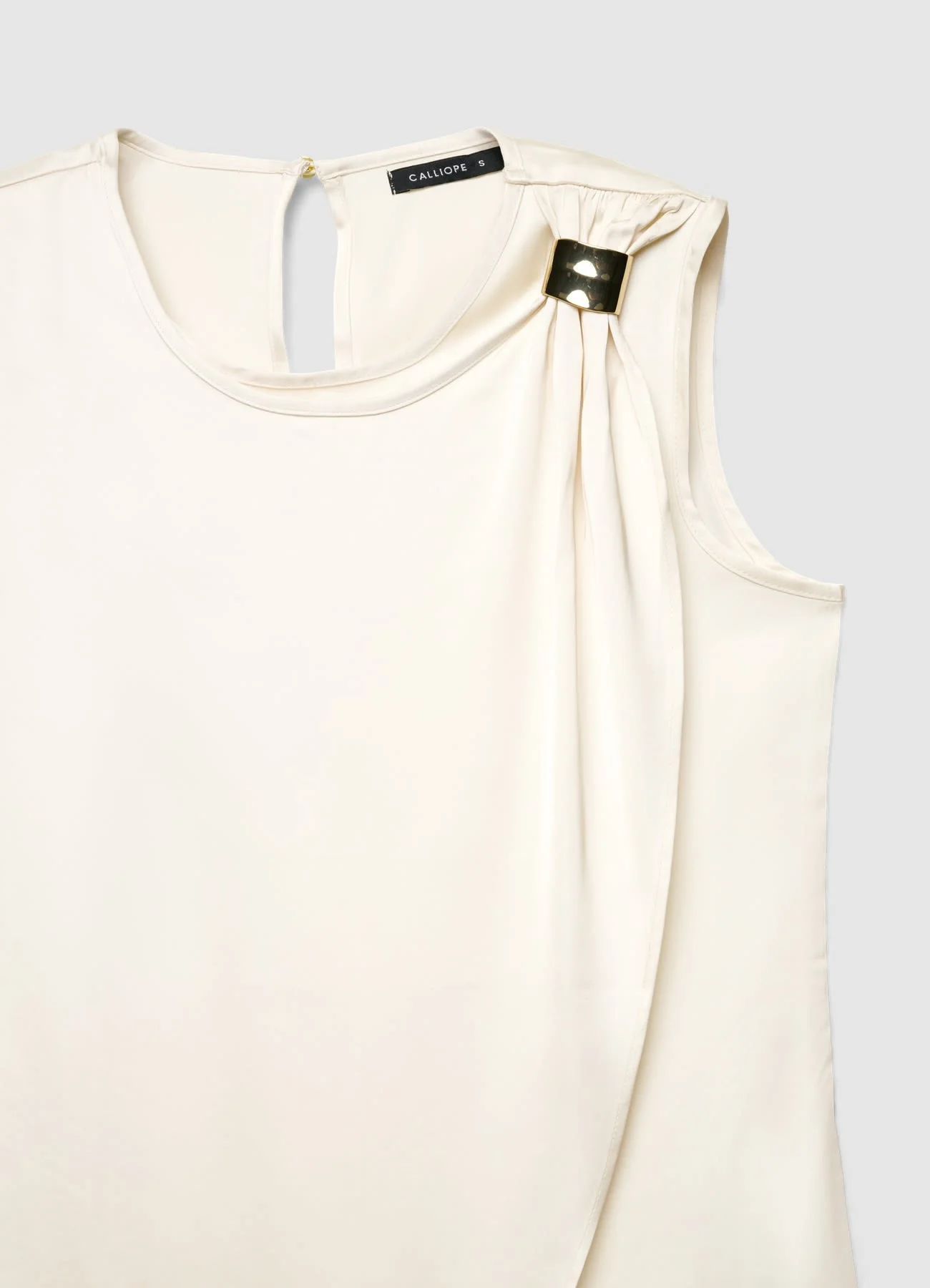 Top asimmetrico similsatin con fibbia - Image 6