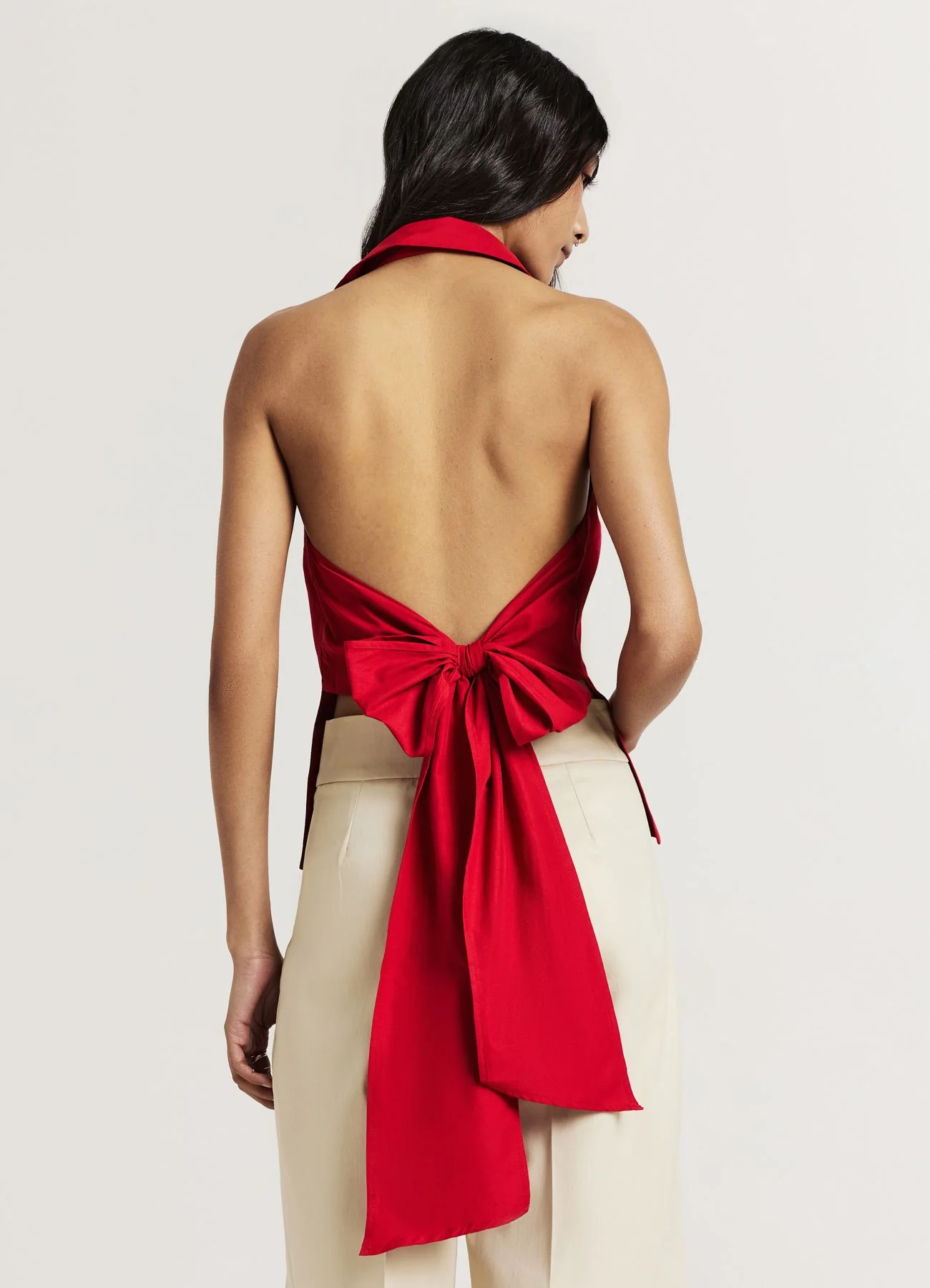 Top camicia halterneck