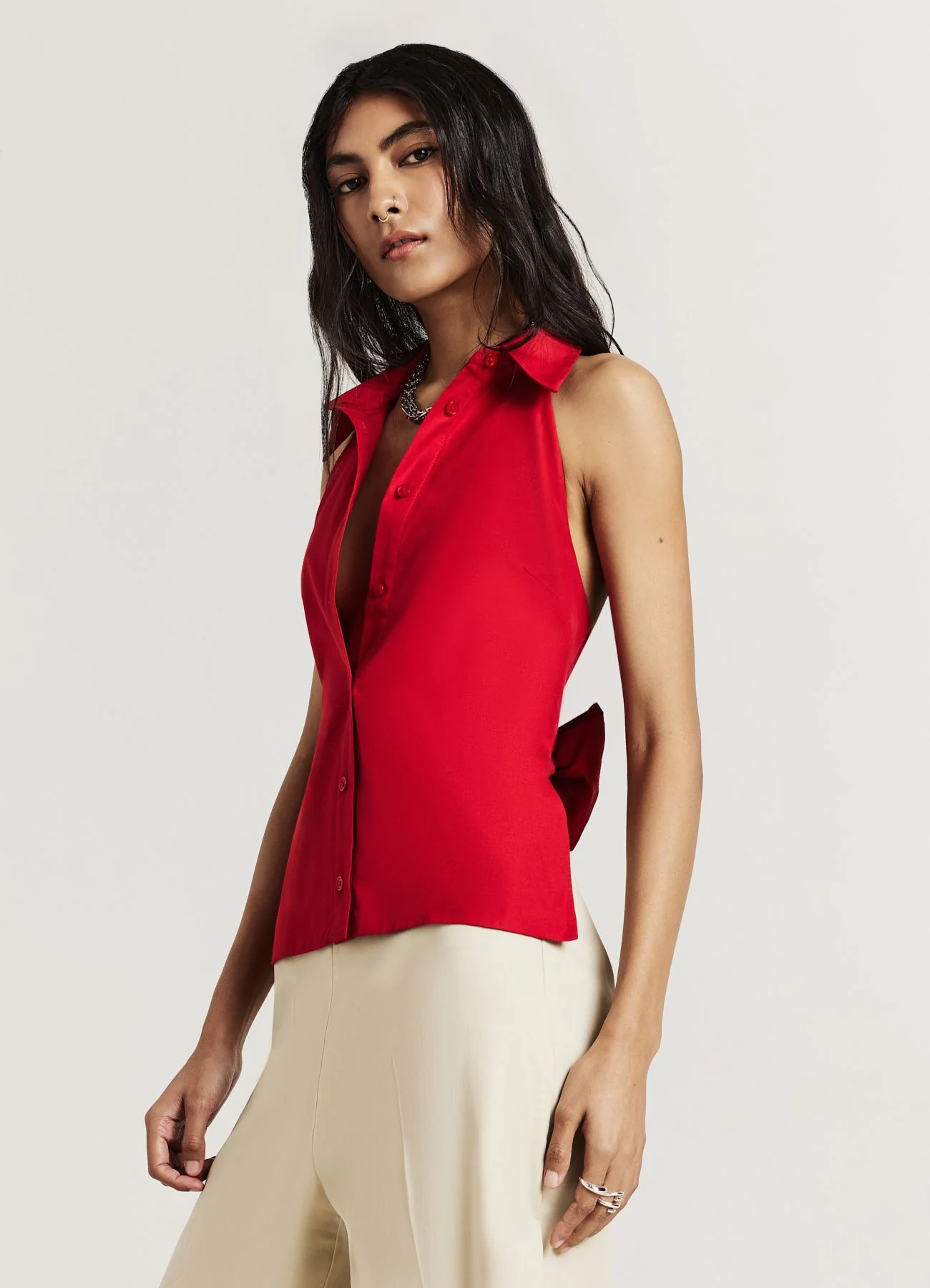 Top camicia halterneck - Image 3