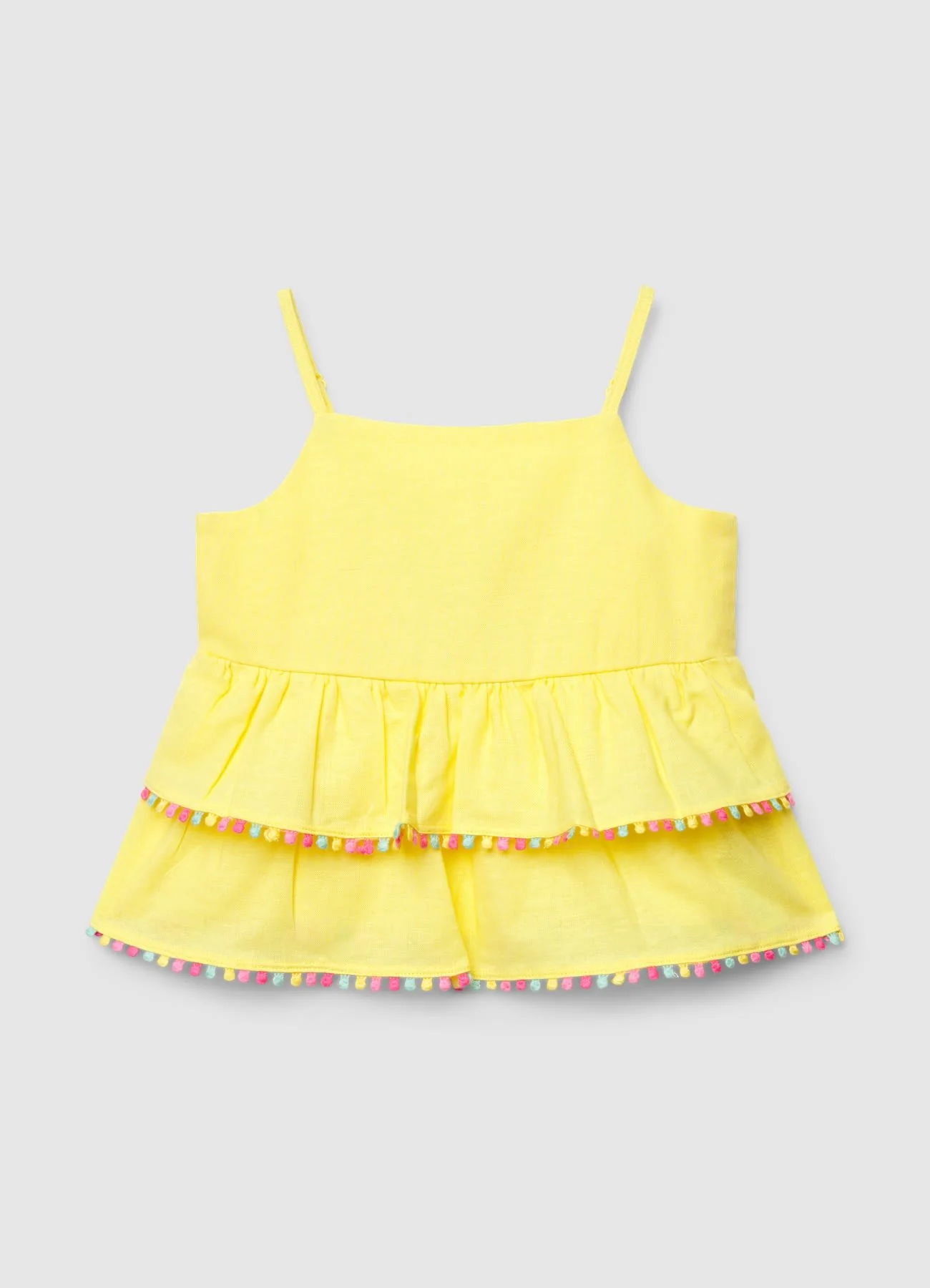 Top con balze e profilo con pompon - Image 2