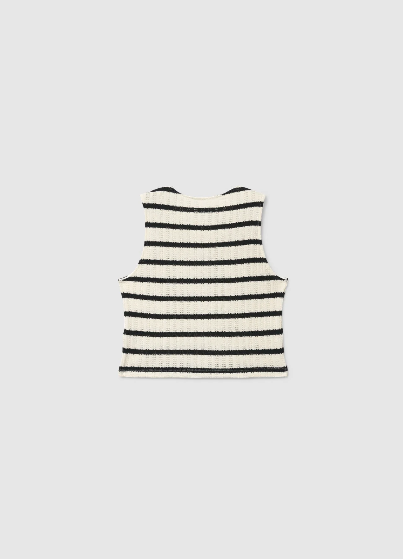 Top corto a righe in maglia - Image 4