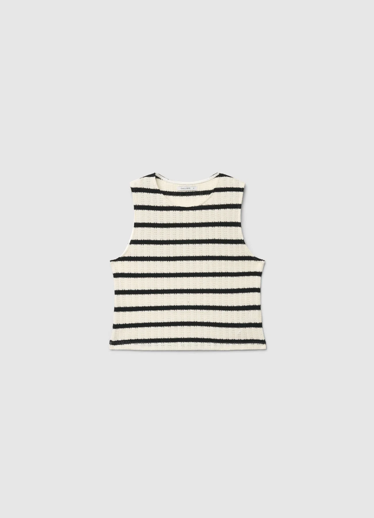 Top corto a righe in maglia - Image 6