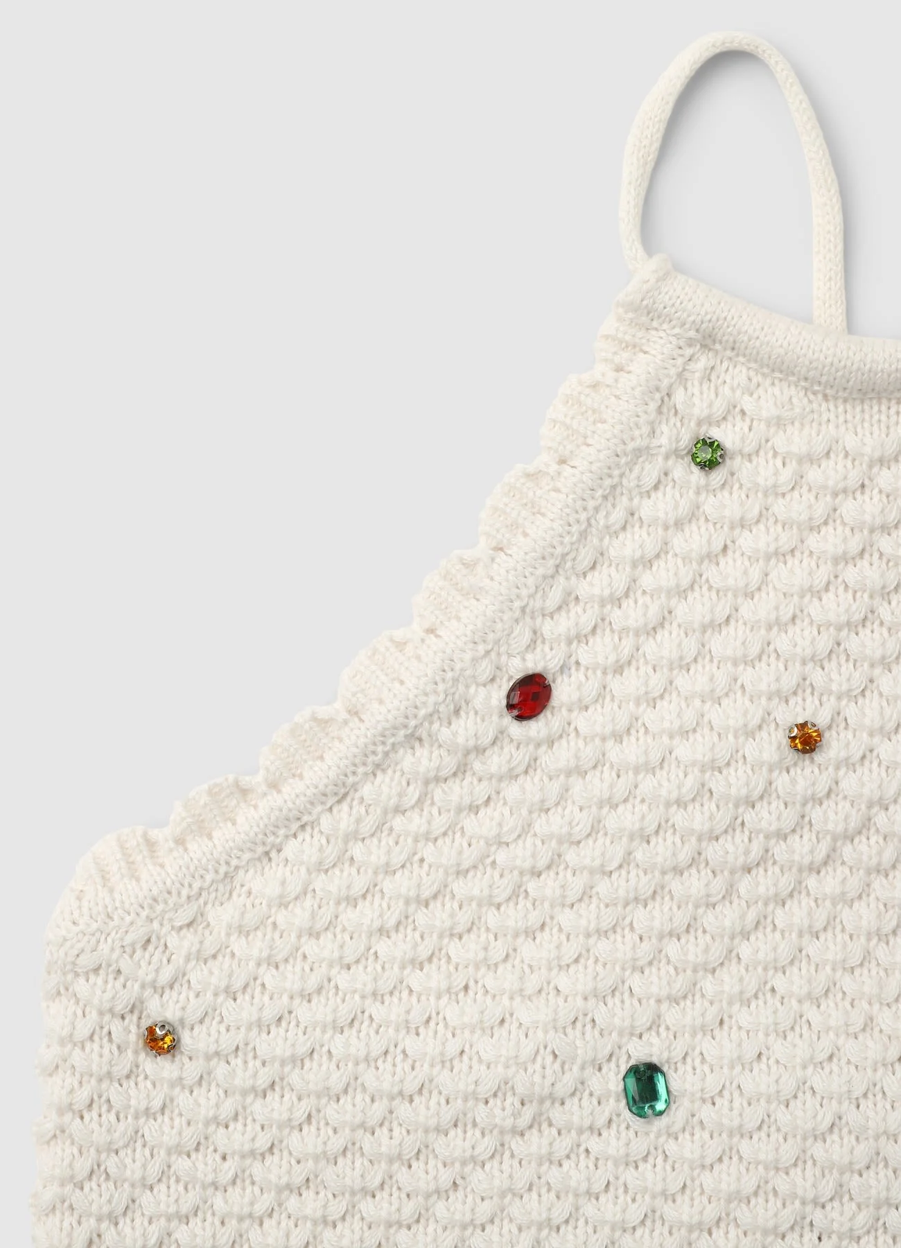 Top crochet con strass applicati