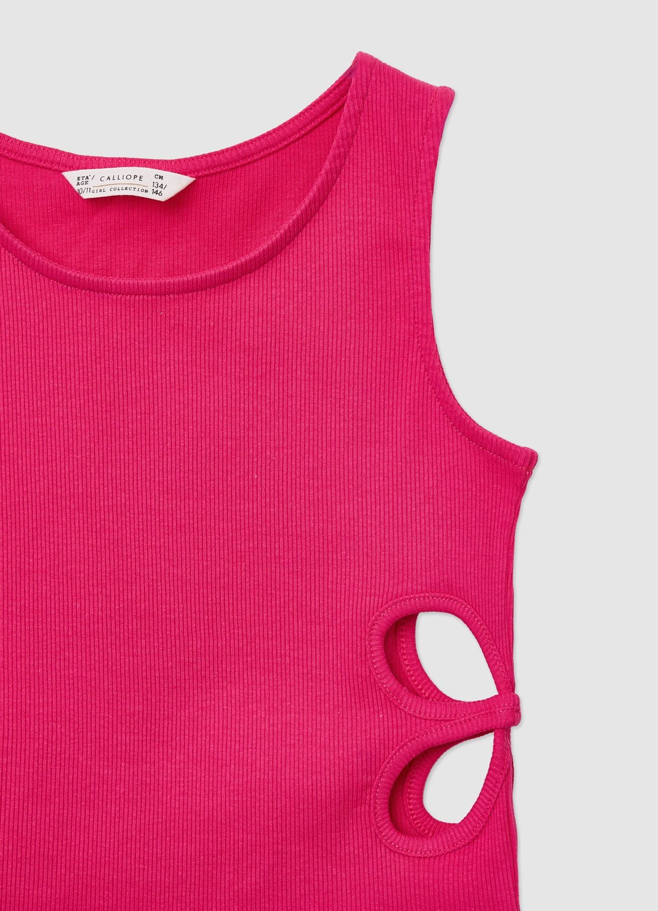 Top crop con cut-out laterali a tinta unita - Image 3