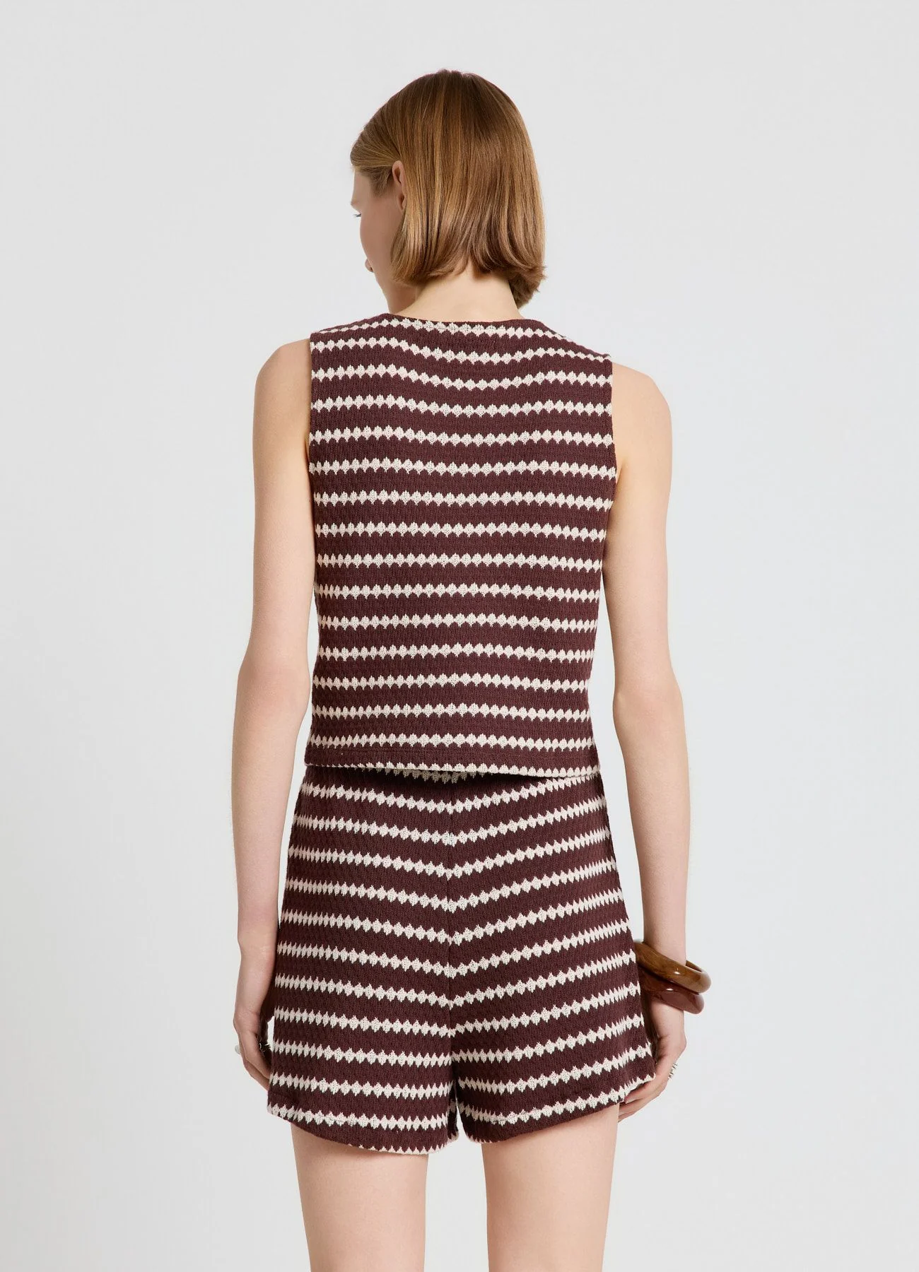 Top crop in maglia a righe - Image 2