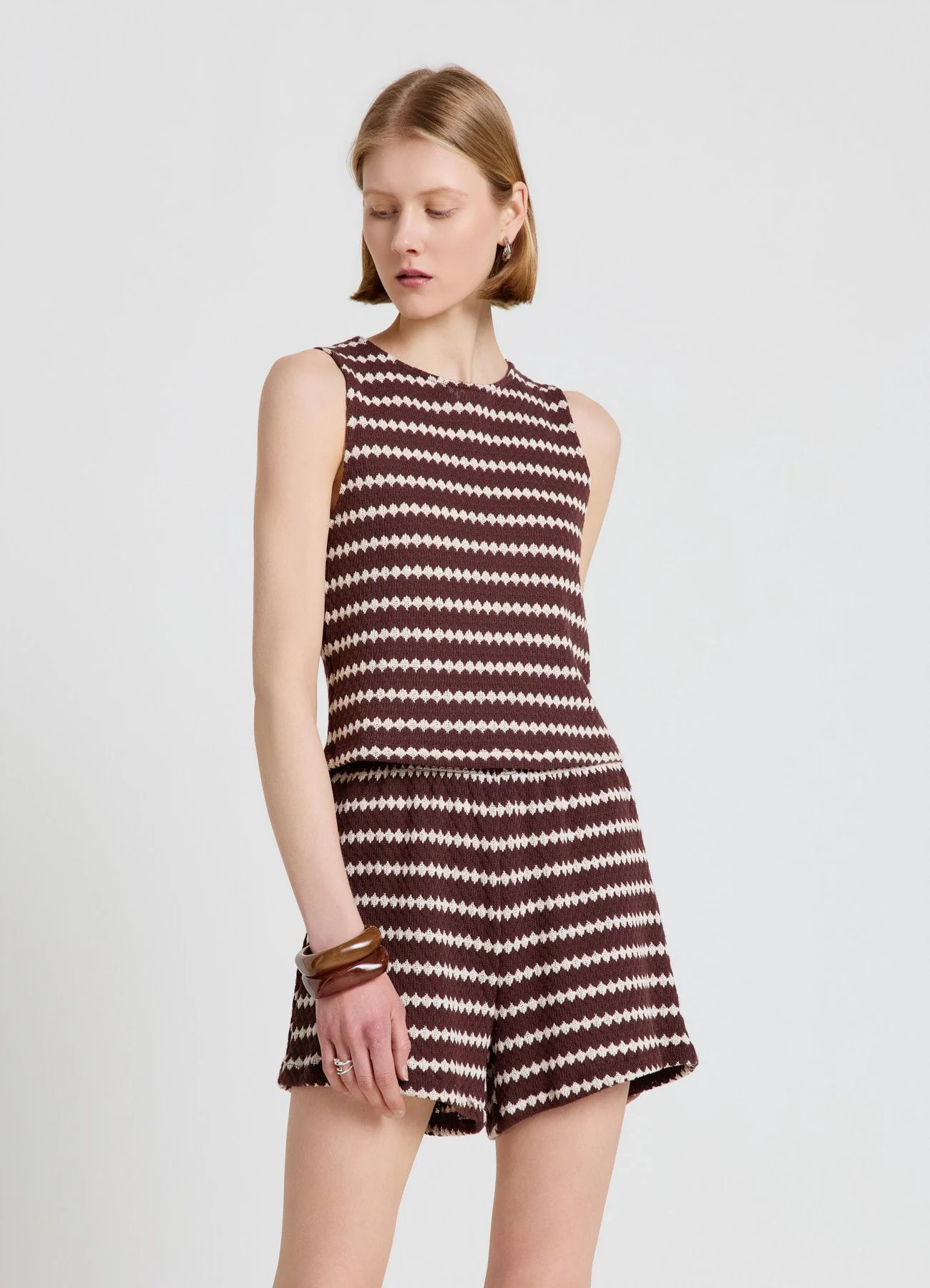 Top crop in maglia a righe - Image 7