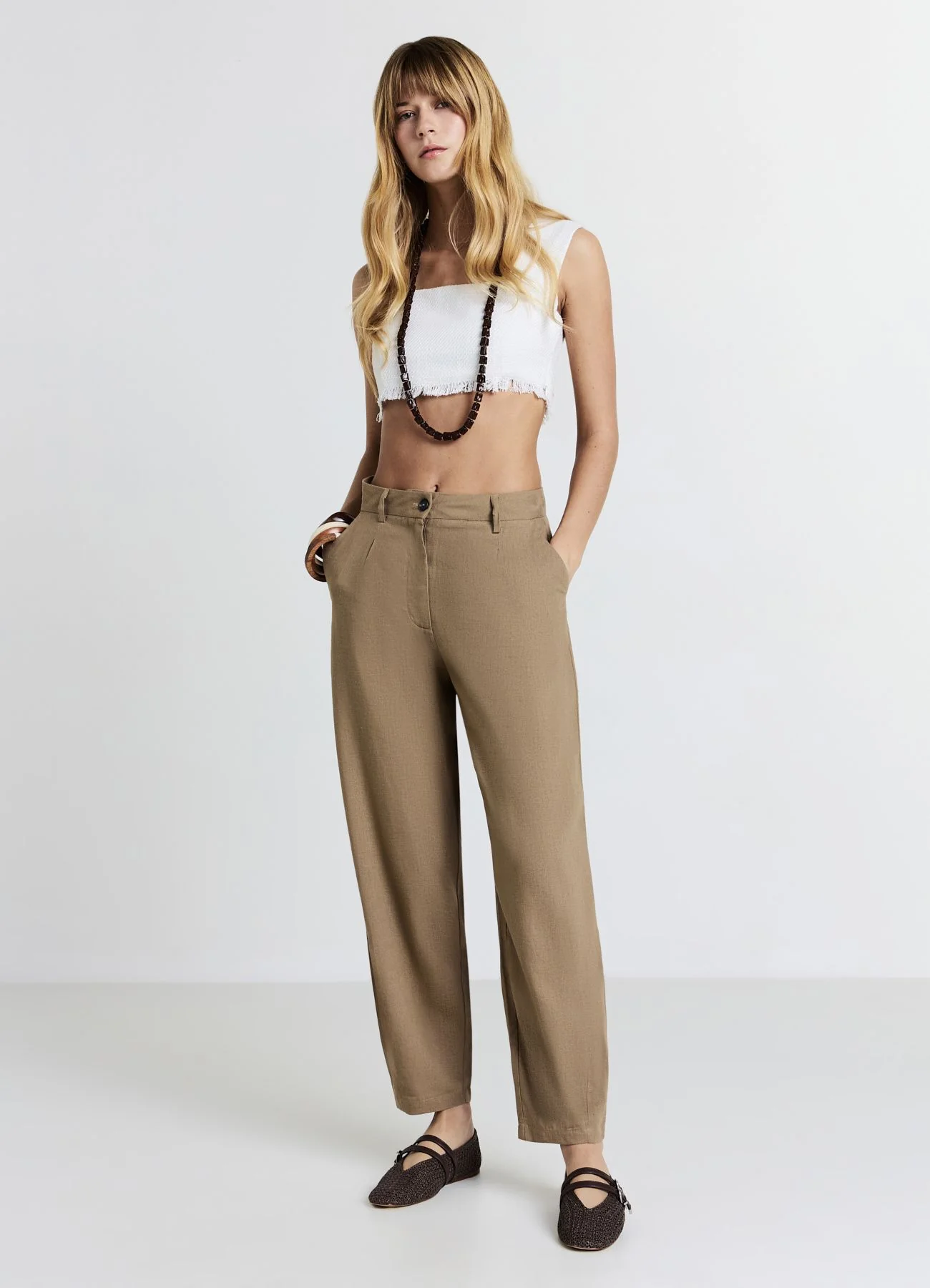 Top crop scollo squadrato