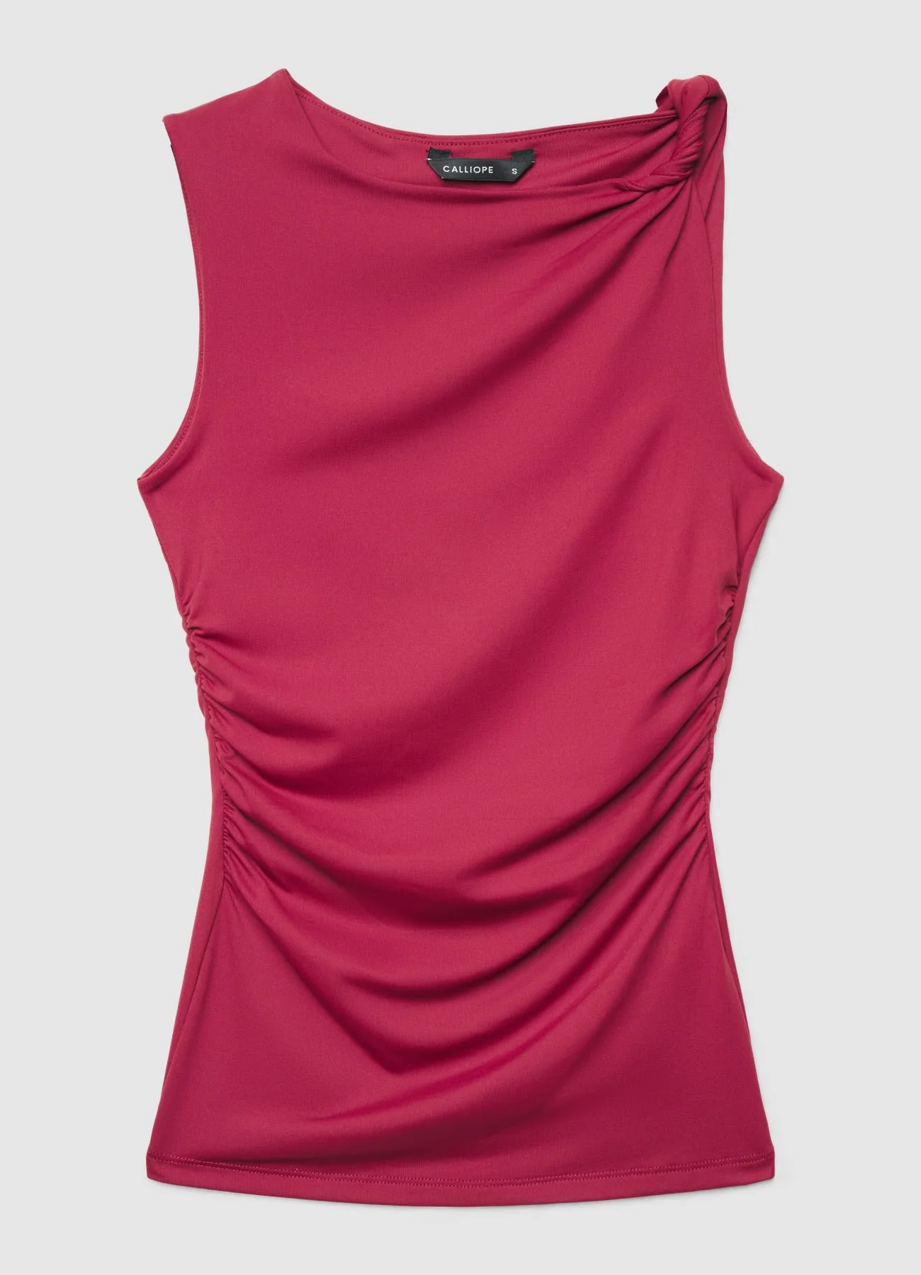 Top drappeggiato con nodo sulla spalla - Image 5