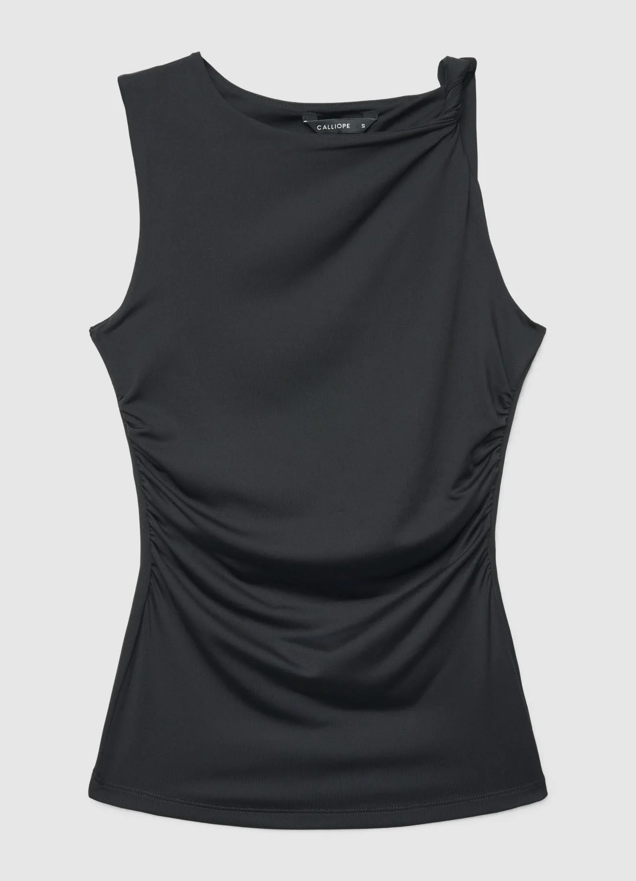 Top drappeggiato con nodo sulla spalla - Image 4