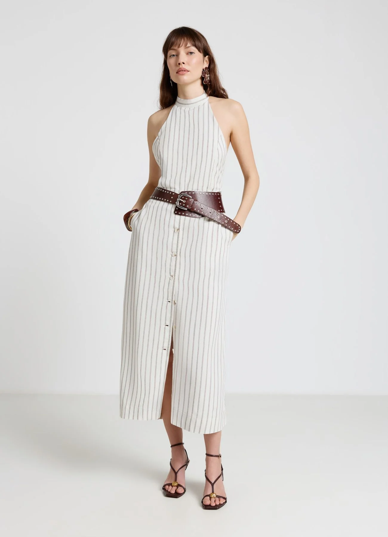 Top halterneck a righe