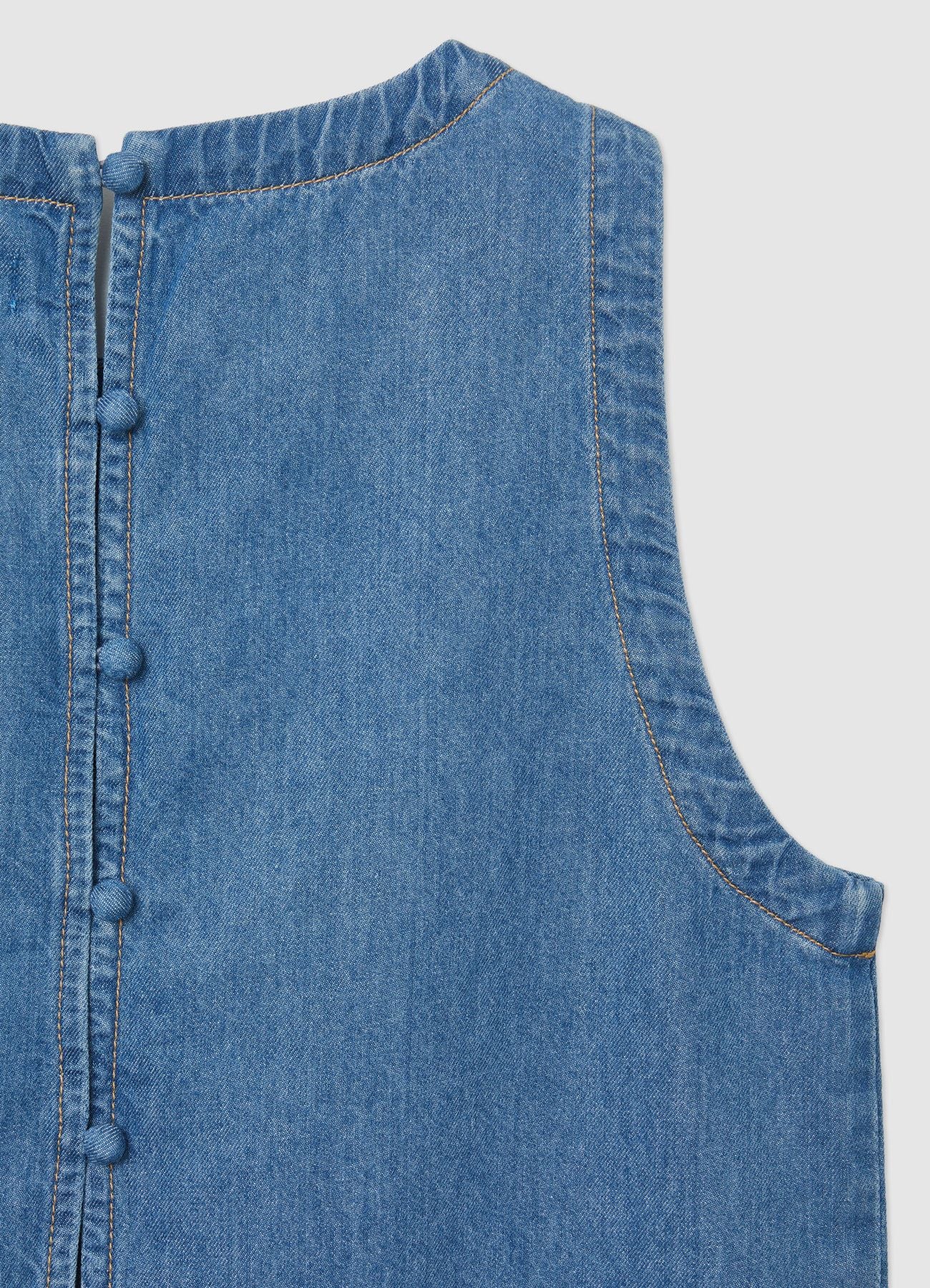 Top in denim con bottoni sul retro - Image 6