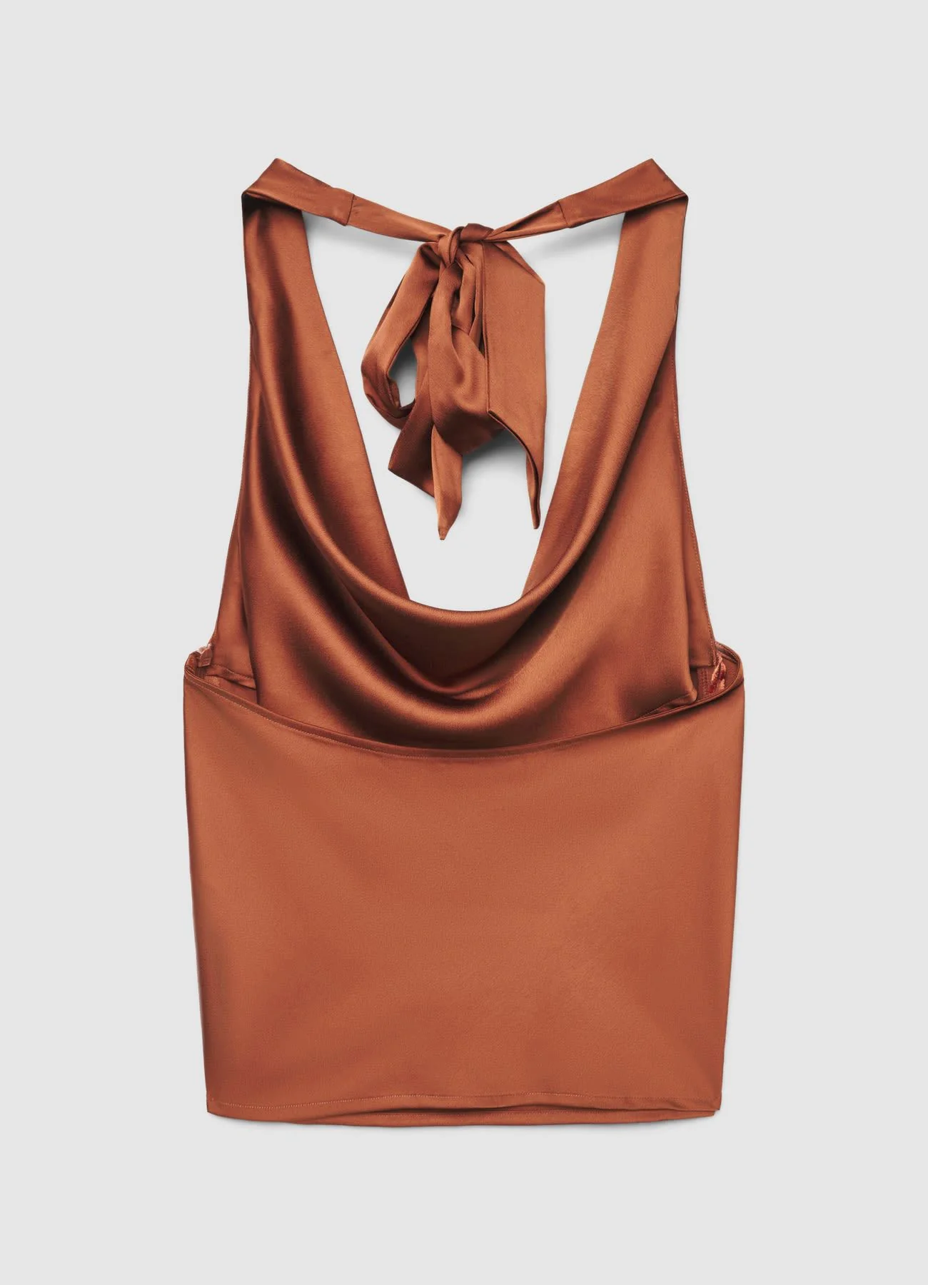 Top sciallato in simil satin con nodo - Image 4