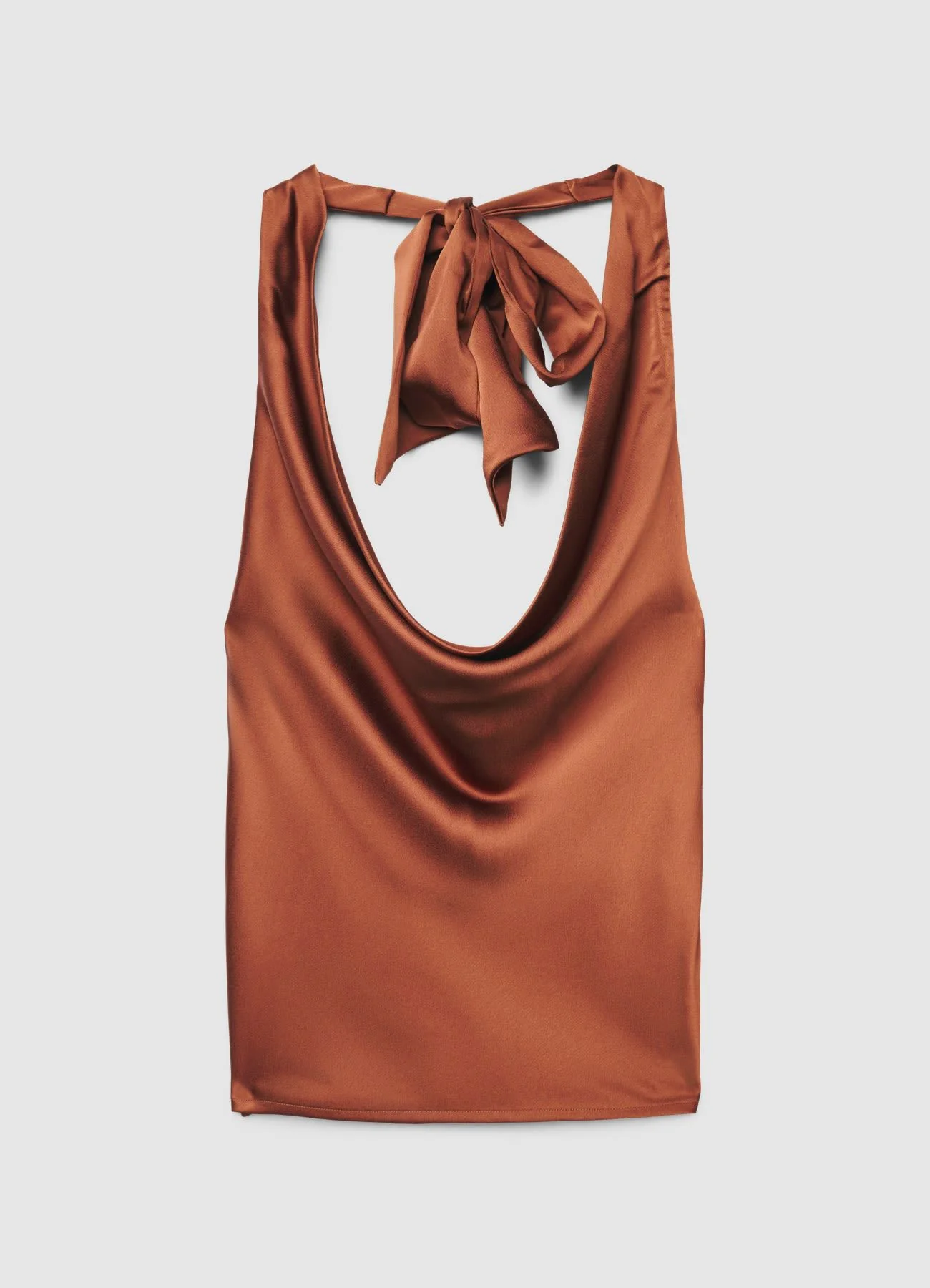 Top sciallato in simil satin con nodo - Image 5