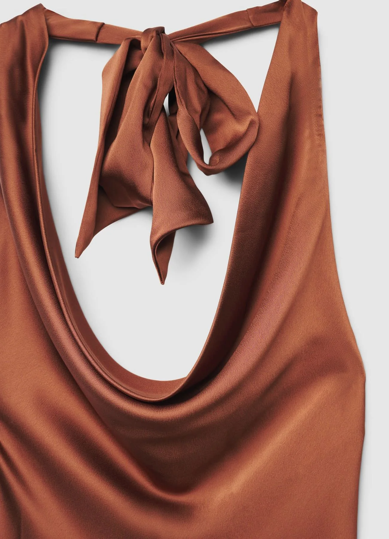 Top sciallato in simil satin con nodo - Image 6