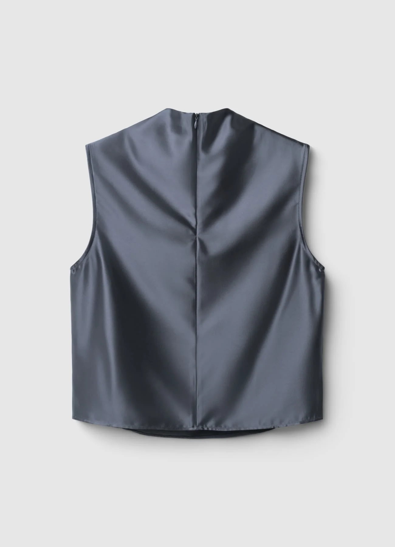 Top simil satin con collo drappeggiato - Image 4