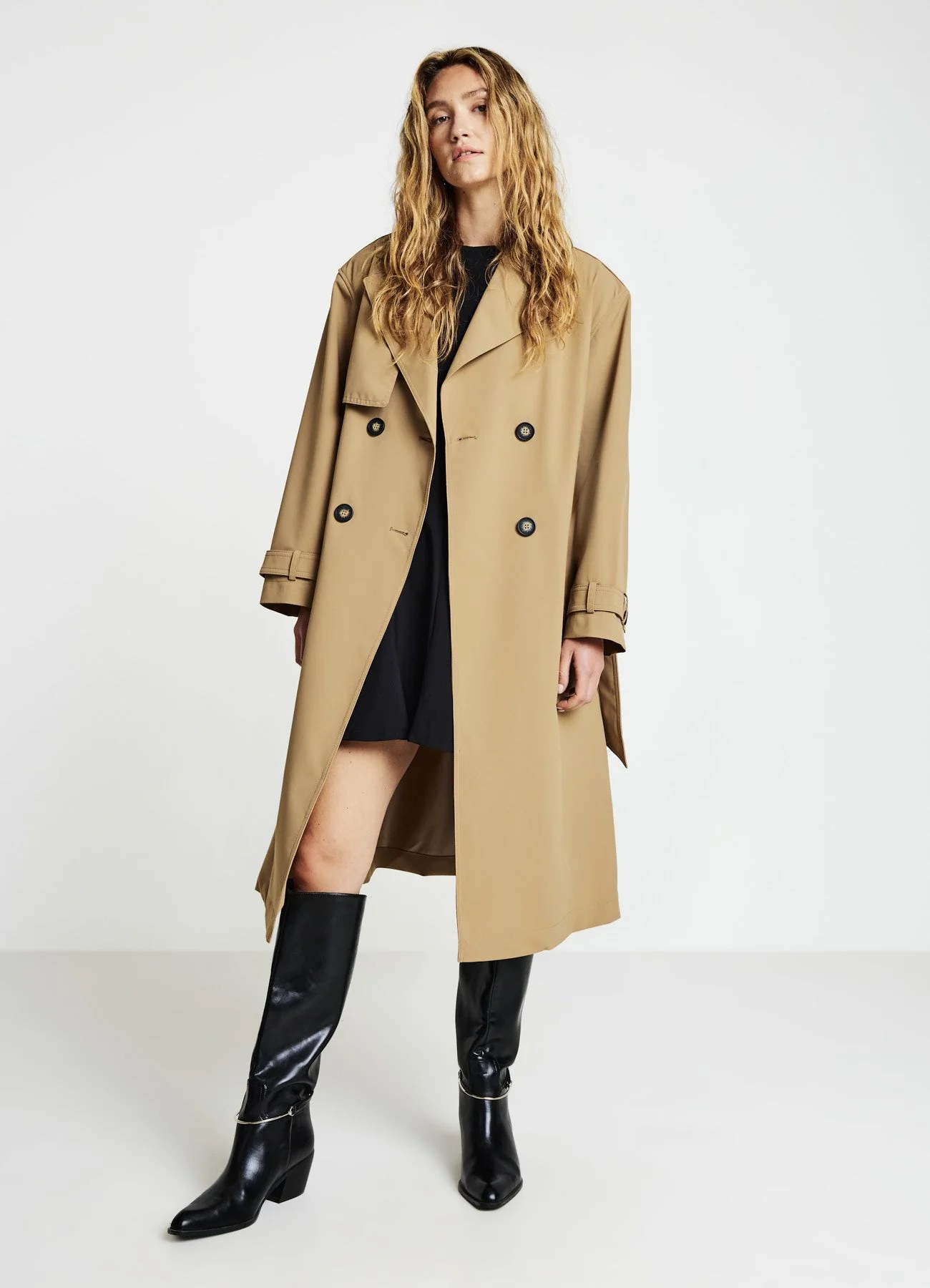 Trench oversize doppiopetto con cintura - Image 3