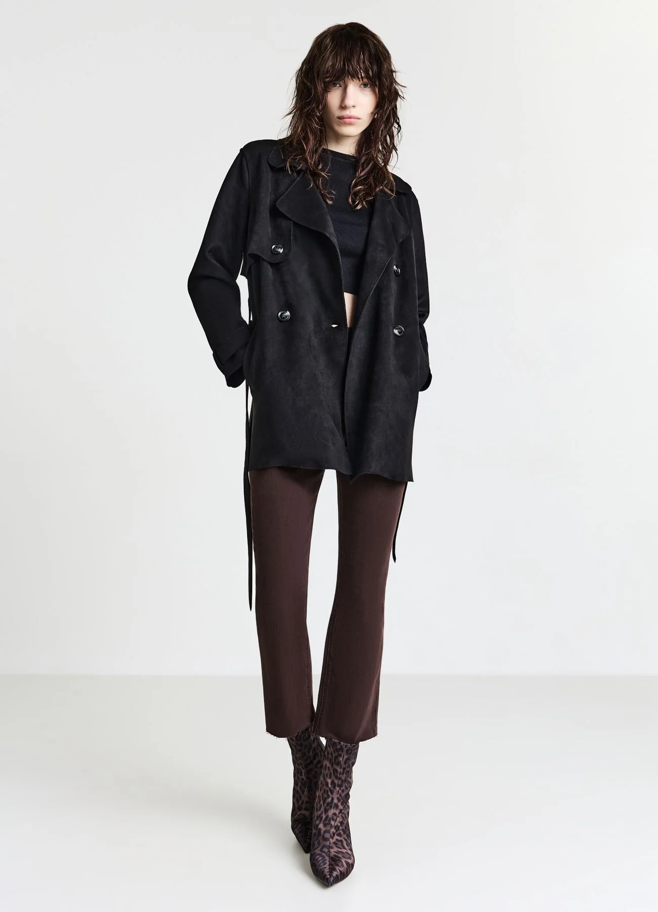 Trench simil camoscio