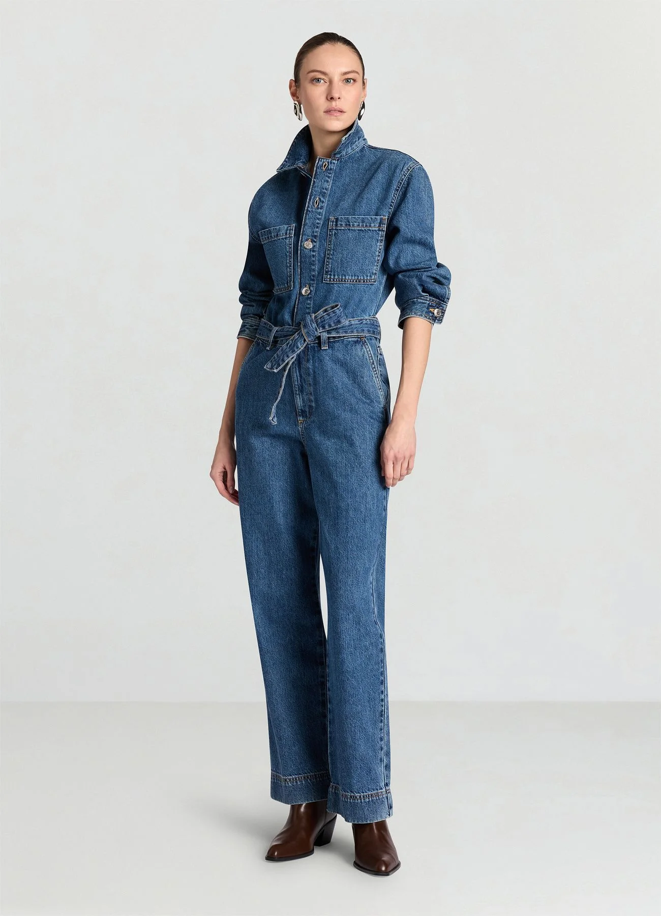 Tuta denim con cintura