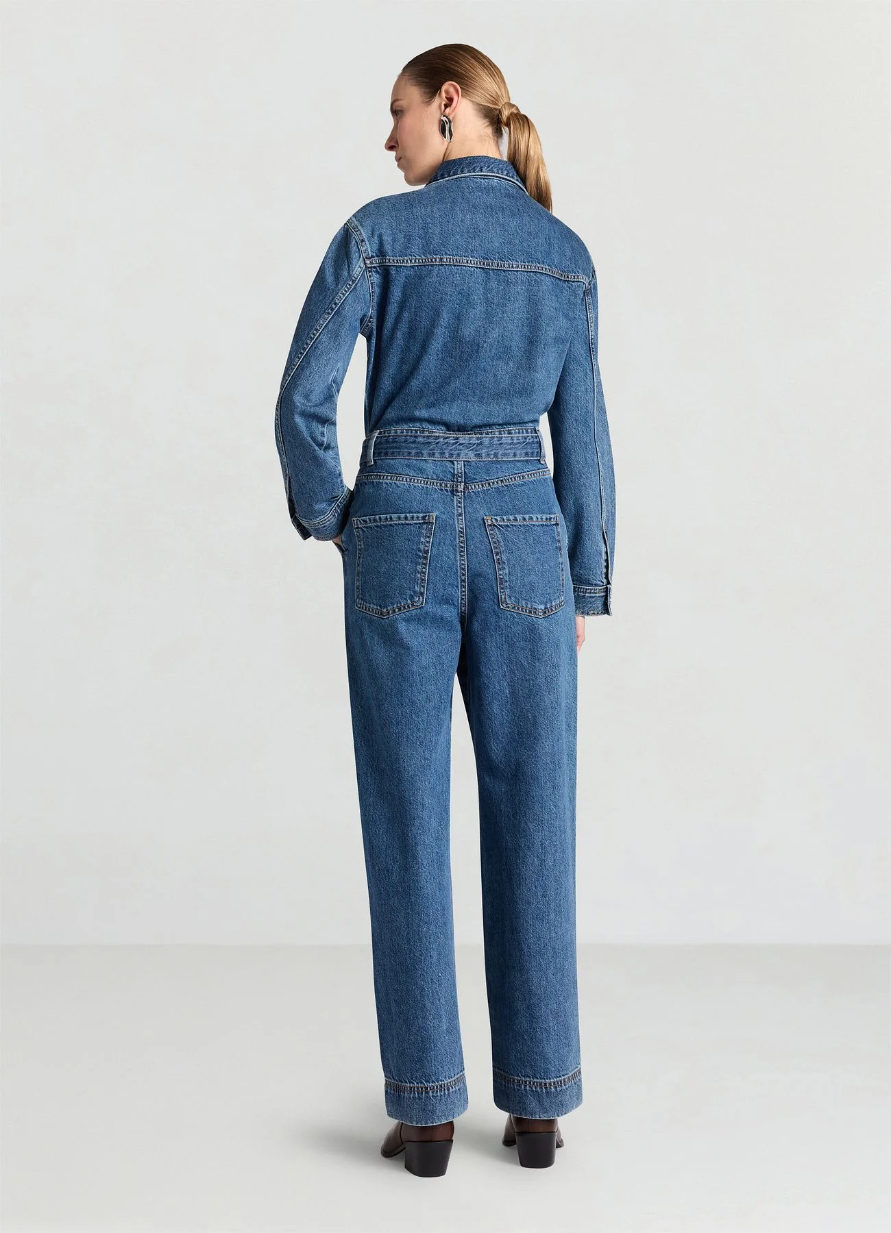 Tuta denim con cintura - Image 3