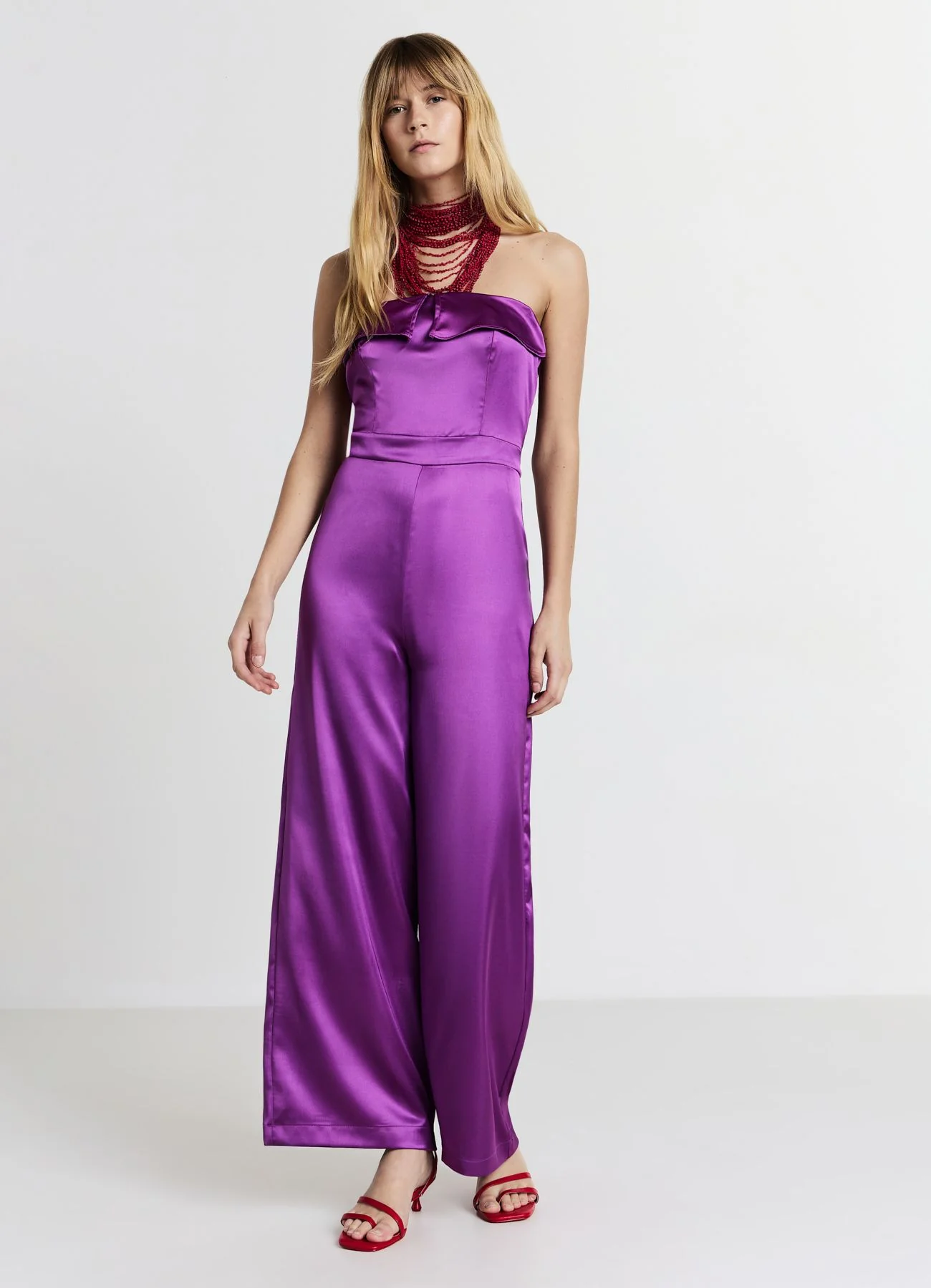 Tuta simil satin con balza - Image 2